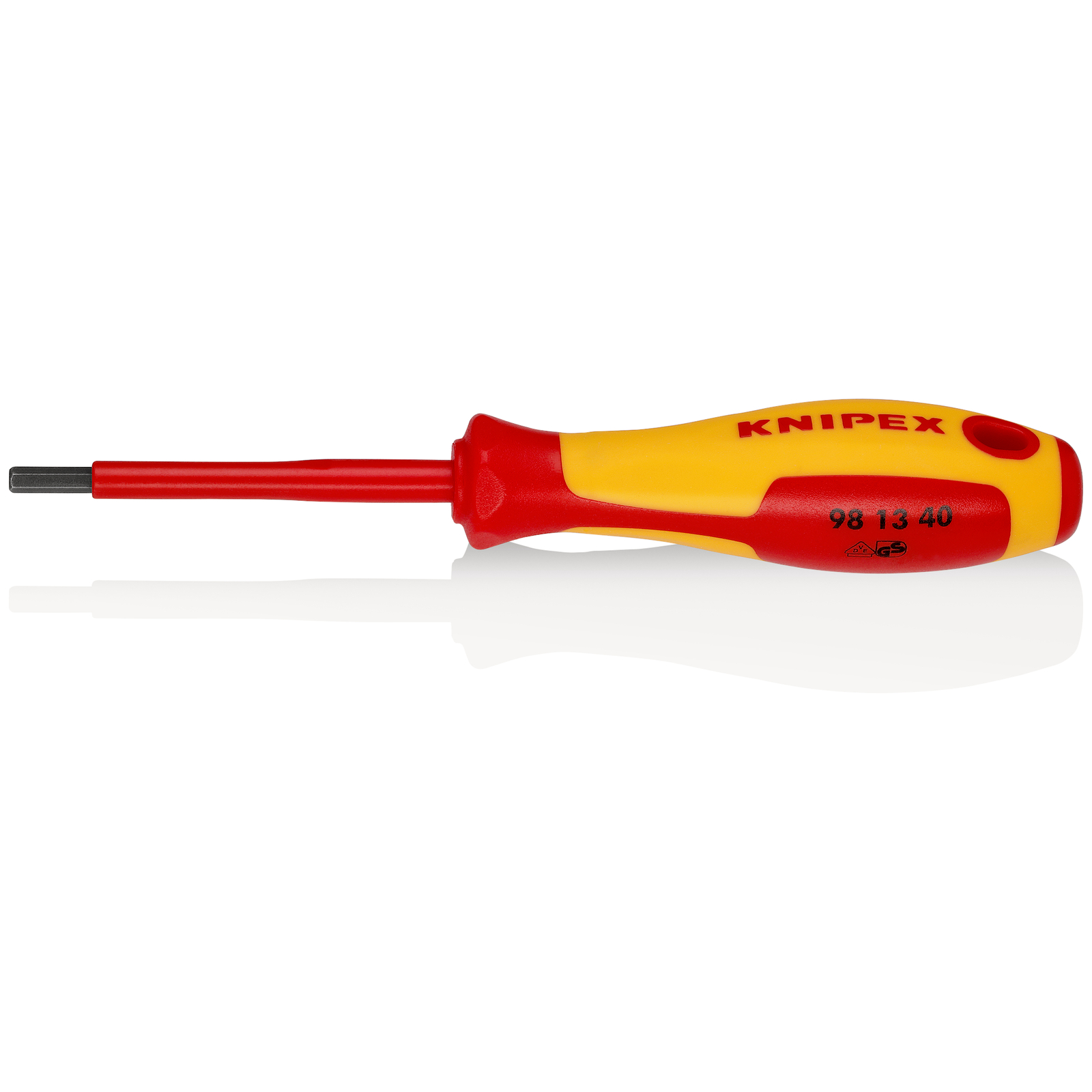 Tournevis 6 pans mâle 4mm - Longueur lame 75mm - Isolé 1000V KNIPEX - 981340