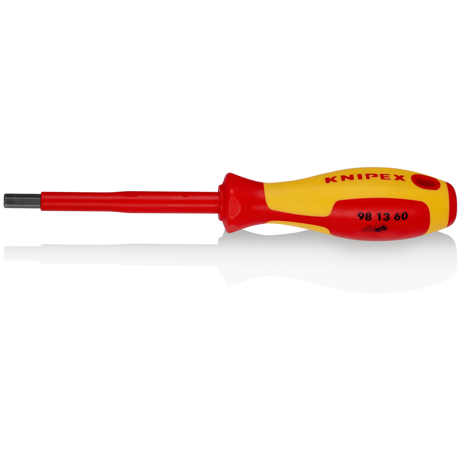 Tournevis 6 pans mâle 6mm - Longueur lame 100mm - Isolé 1000V KNIPEX - 981360