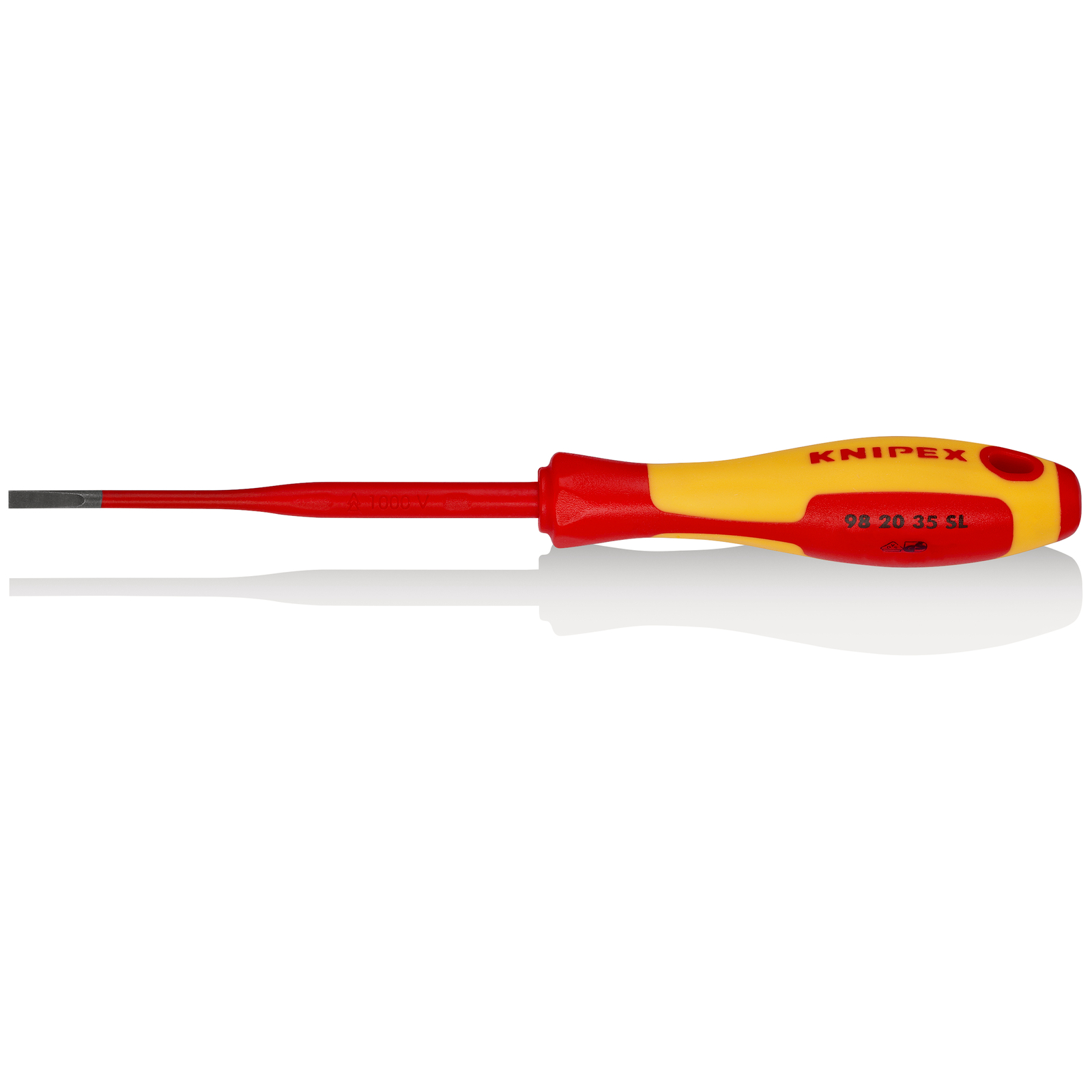 Tournevis Slim plat - 3 5mm - Isolé 1000V - Longueur lame 100mm KNIPEX - 982035SL