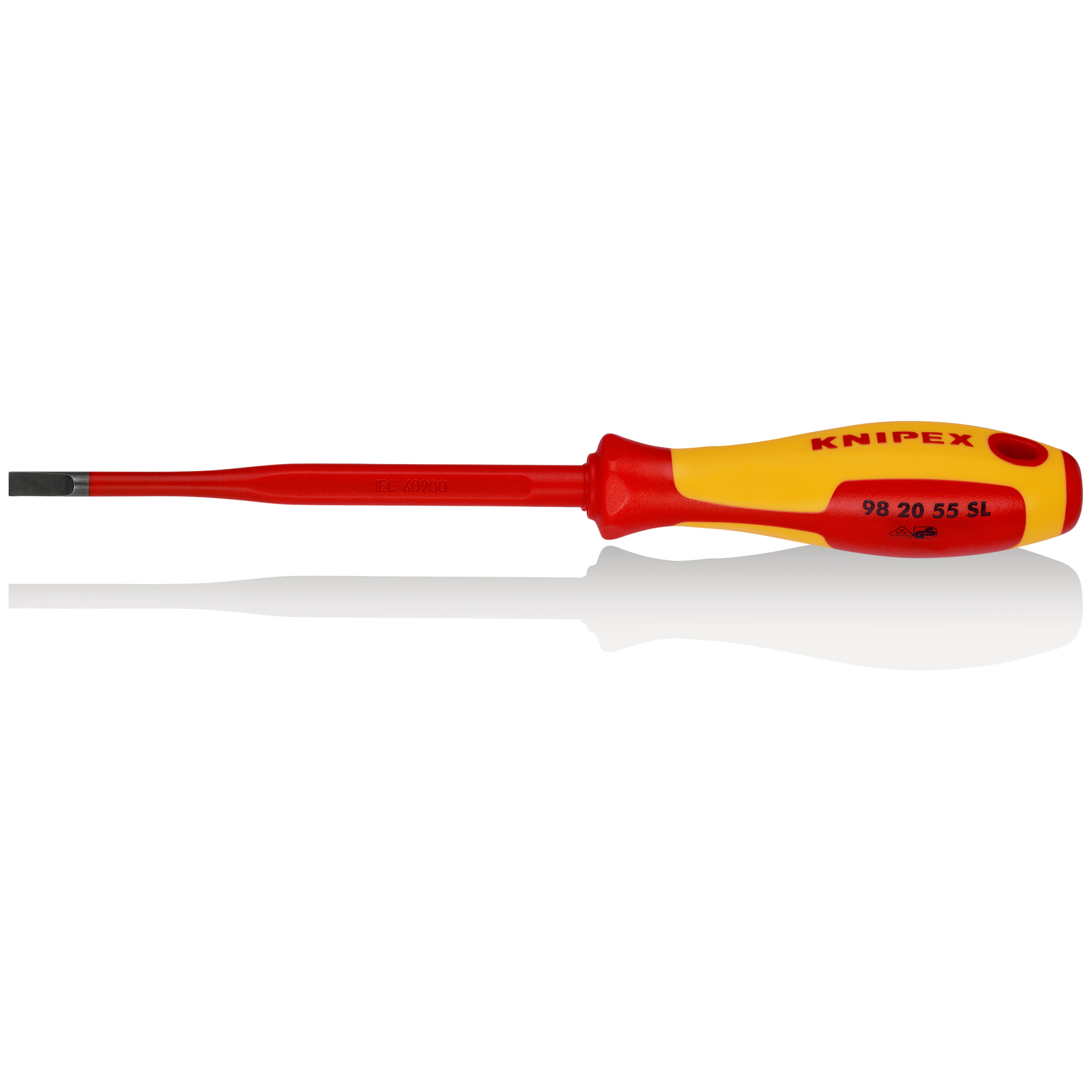 Tournevis Slim plat - 5 5mm - Isolé 1000V - Longueur lame 125mm KNIPEX - 982055SL