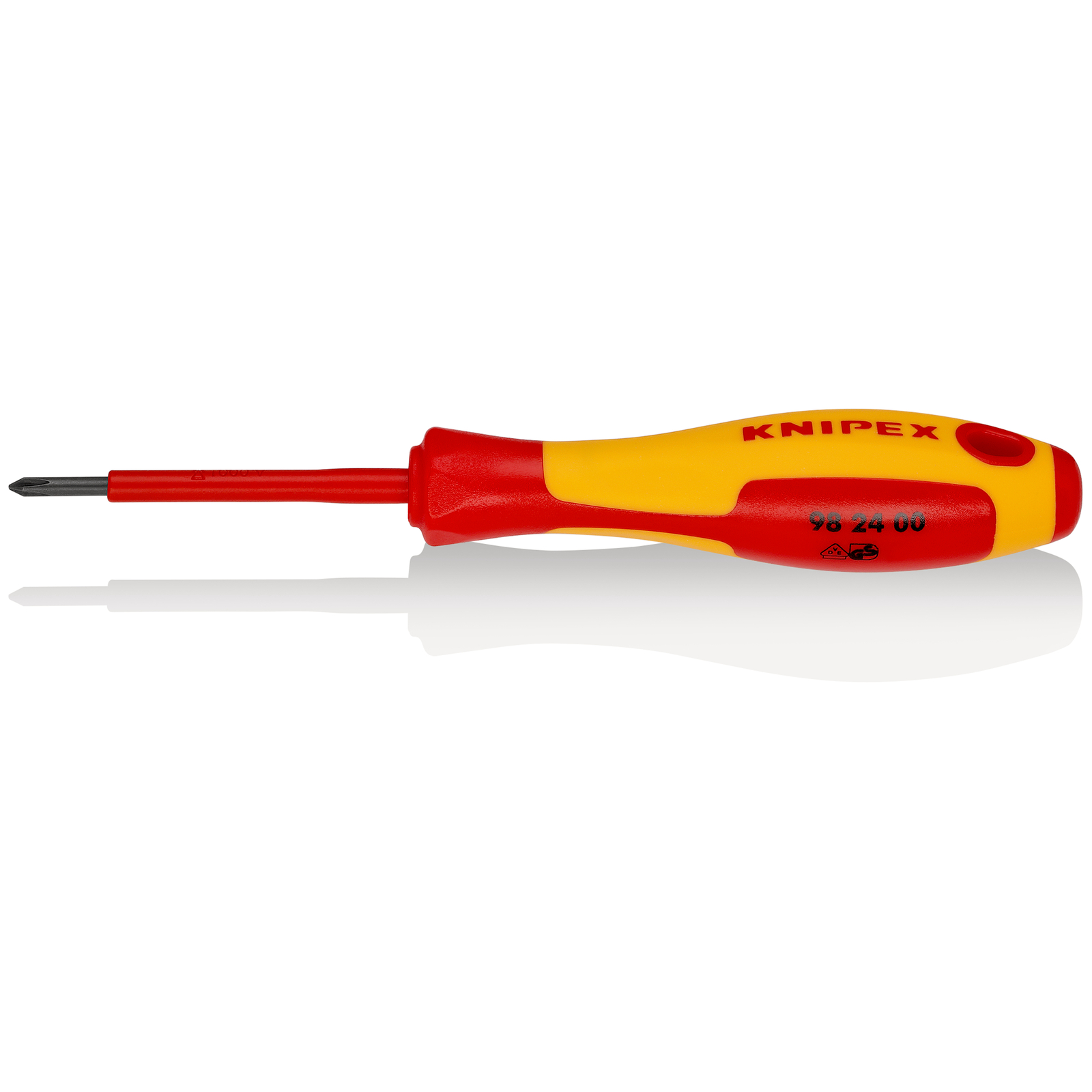 Tournevis cruciforme - PH0 - Isolé 1000V - Longueur lame 60mm KNIPEX - 982400