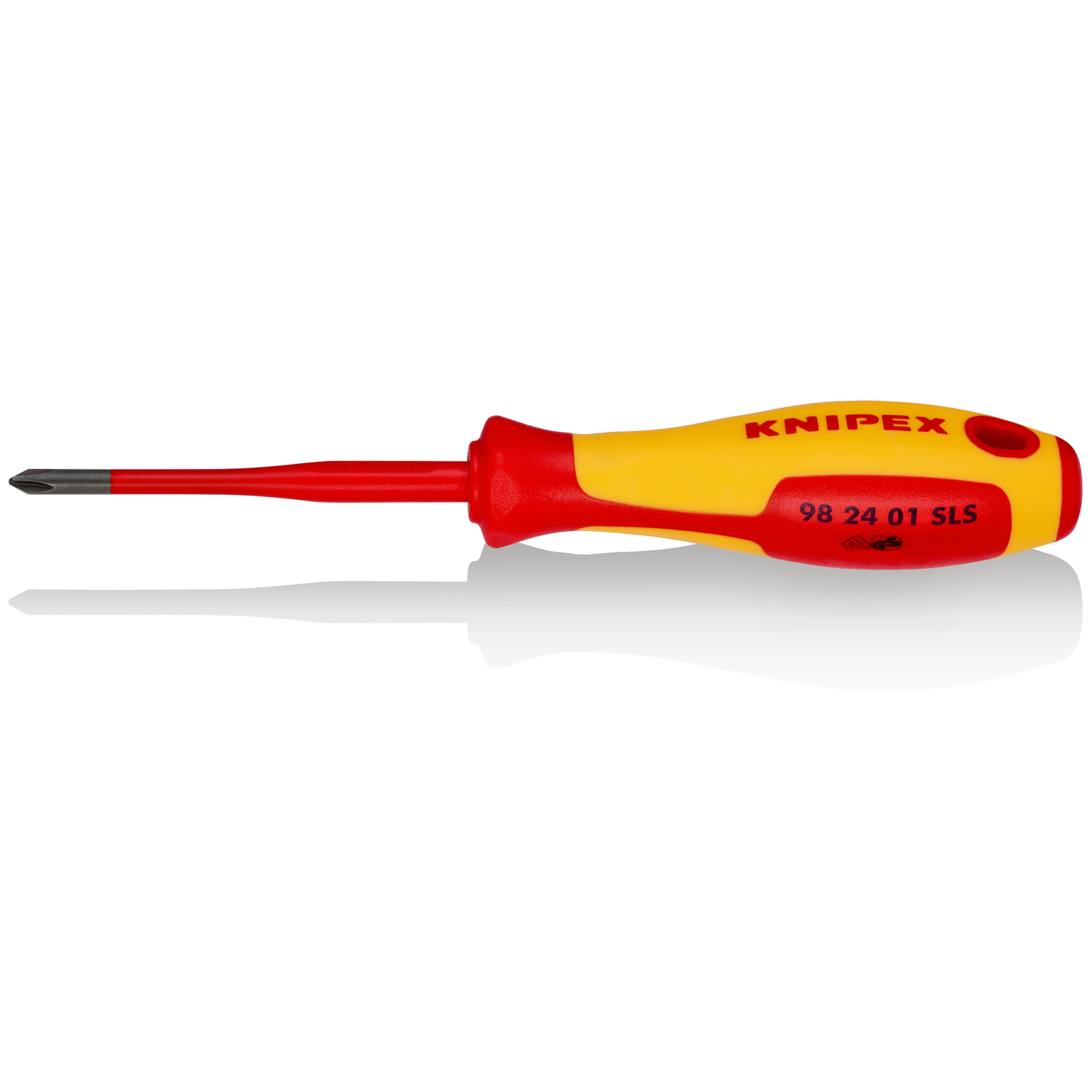 Tournevis Slim PlusMinus cruciforme - PH/S 1 - Isolé 1000V - Longueur lame 80mm KNIPEX - 982401SLS