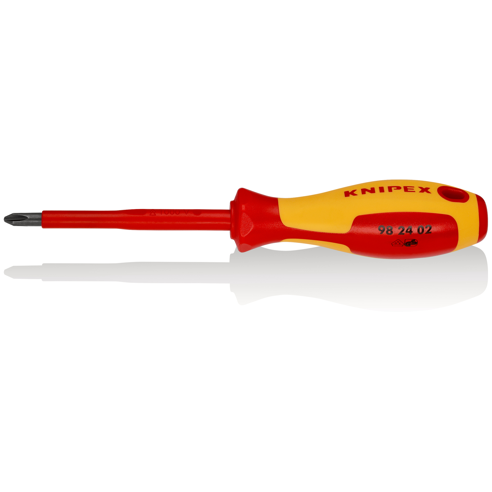 Tournevis cruciforme Phillips - PH2 - Isolé 1000V - Longueur lame 100mm KNIPEX - 982402