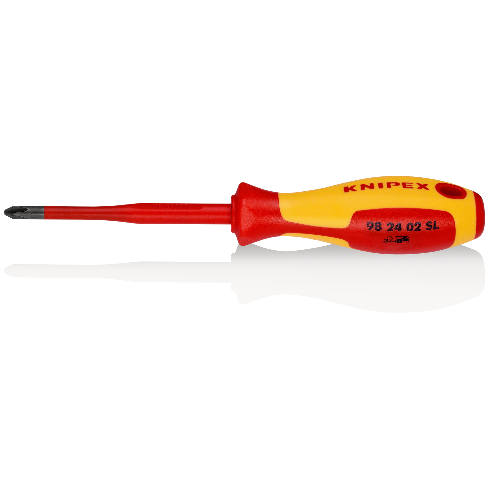 Tournevis Slim cruciforme Phillips - PH2 - Isolé 1000V - Longueur lame 100mm KNIPEX - 982402SL