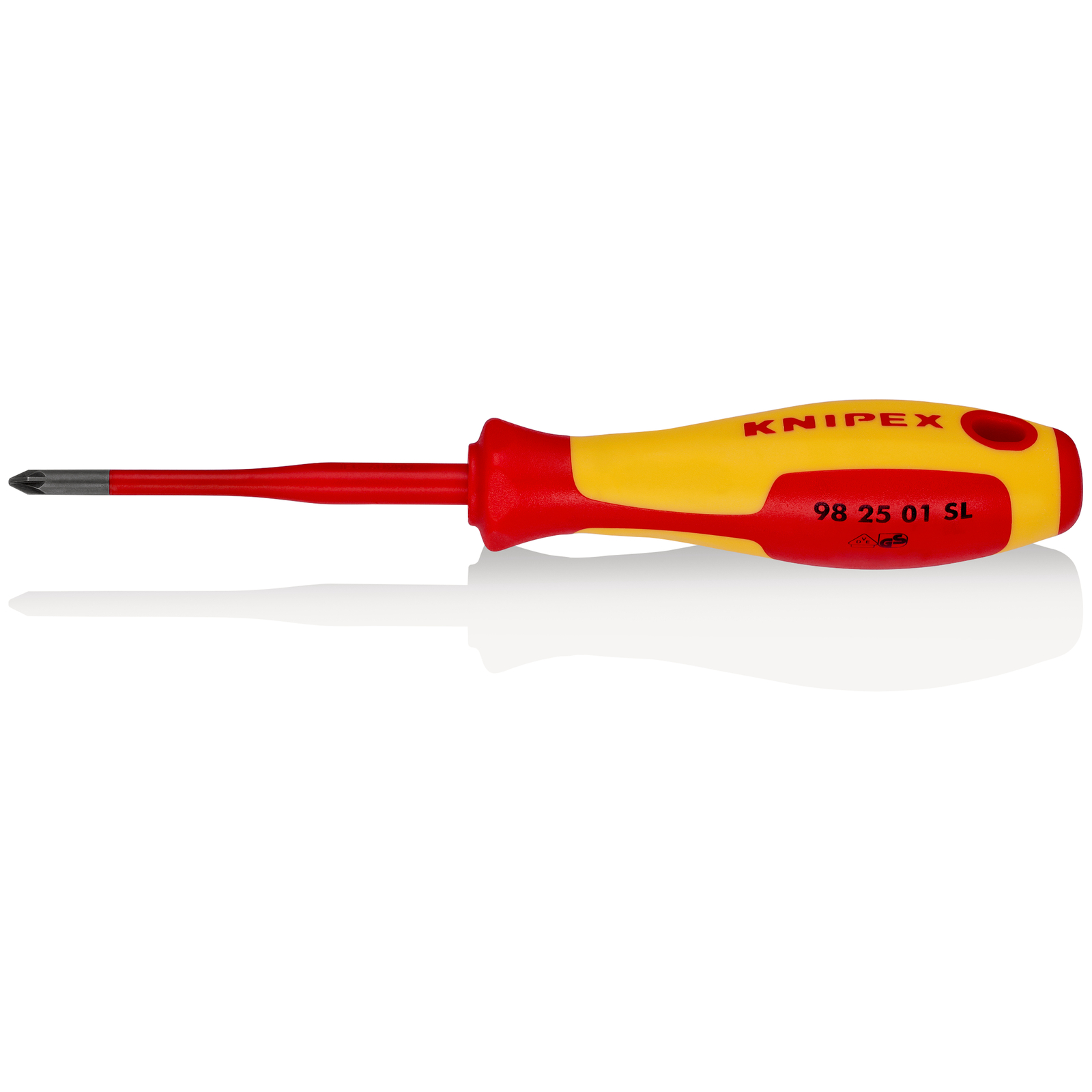 Tournevis Slim cruciforme Pozidriv - PZ1 - Isolé 1000V - Longueur lame 80mm KNIPEX - 982501SL