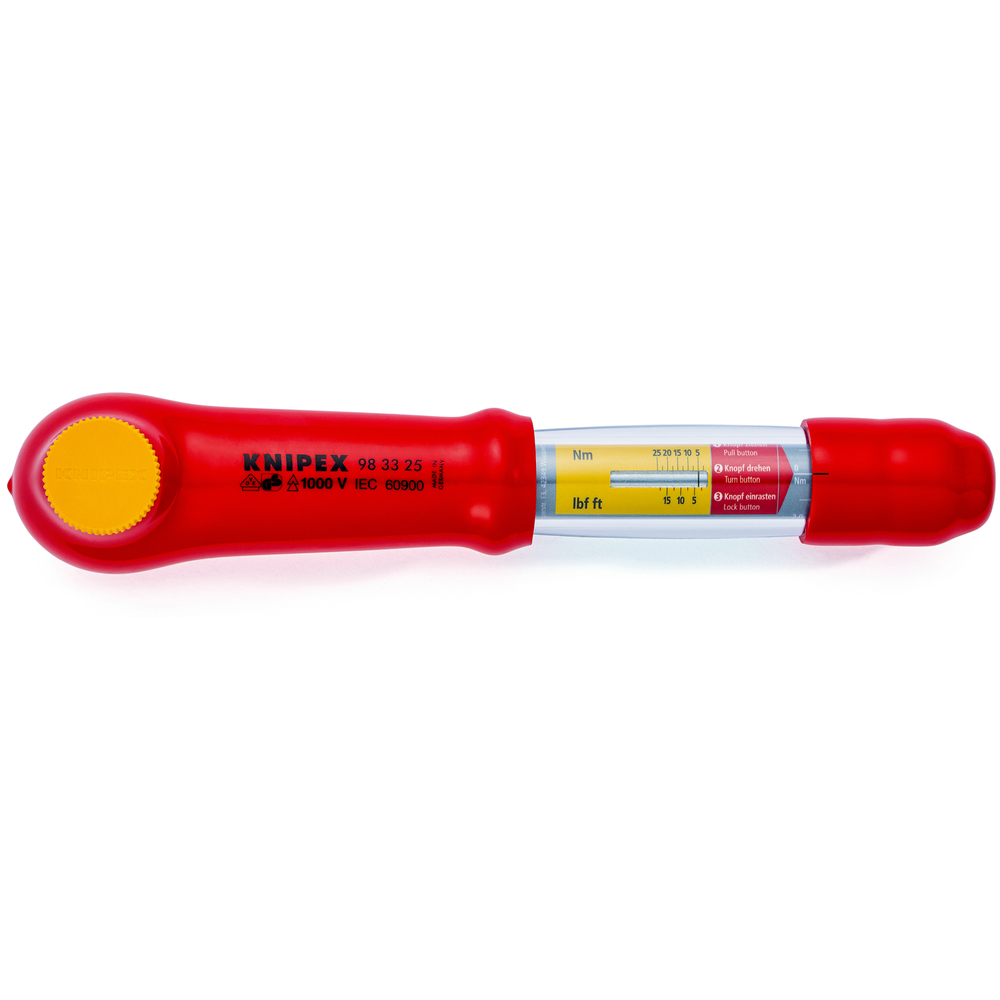 Cle dynamometriq 3/8' 5-25nm 290mm 1000v KNIPEX - 98 33 25