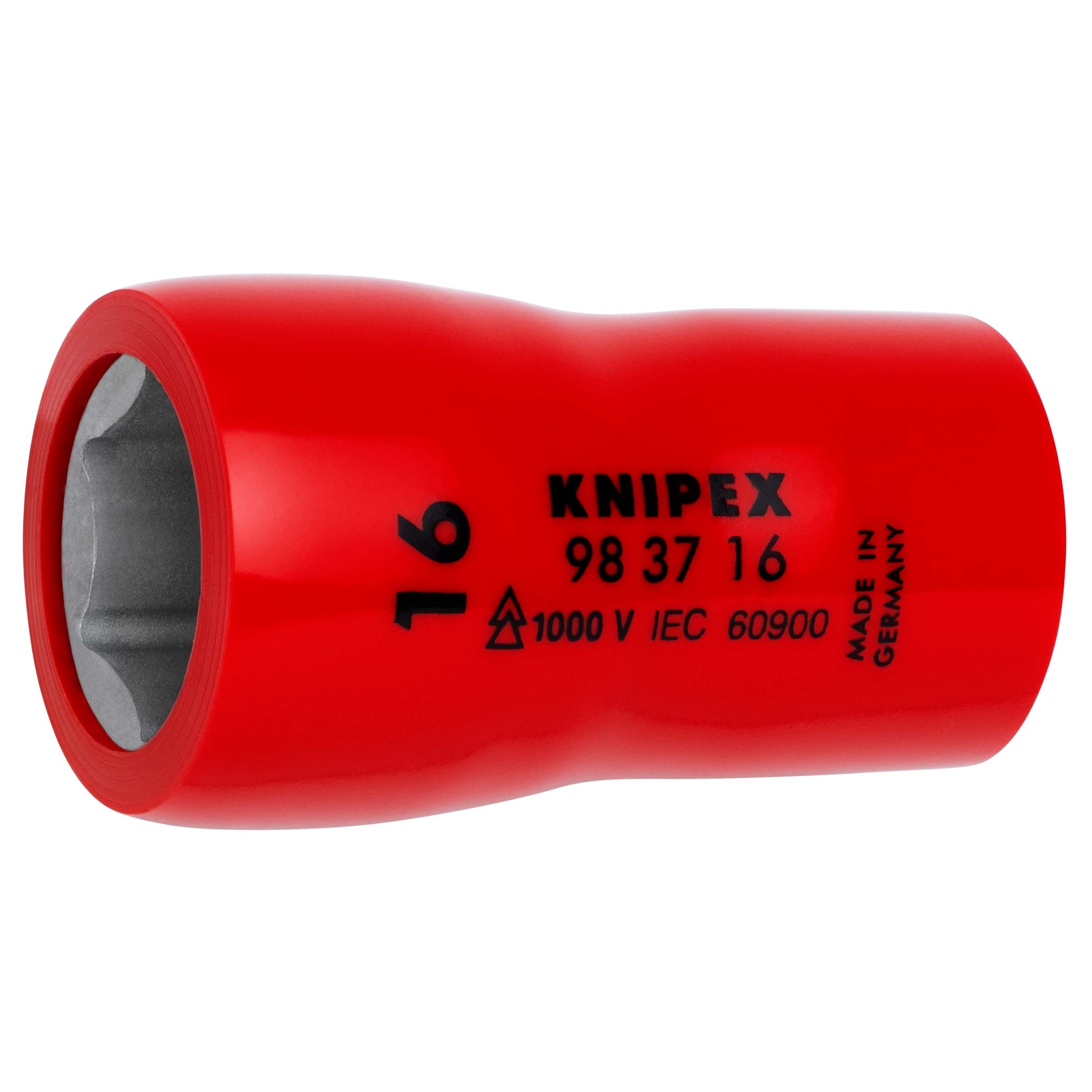 Douille - 16mm - Carré femelle 3/8 - 6 pans - Gainage surmoulé isolé 1000V KNIPEX - 983716