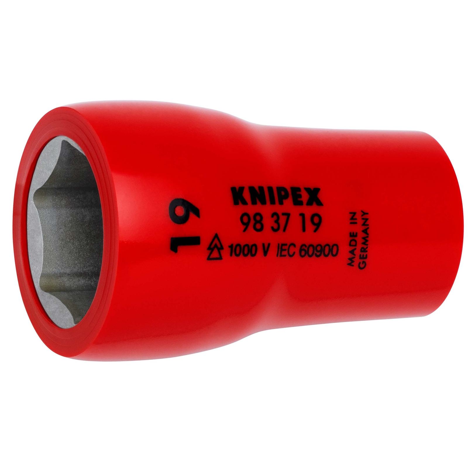 Douille - 19mm - Carré femelle 3/8 - 6 pans - Gainage surmoulé isolé 1000V KNIPEX - 983719