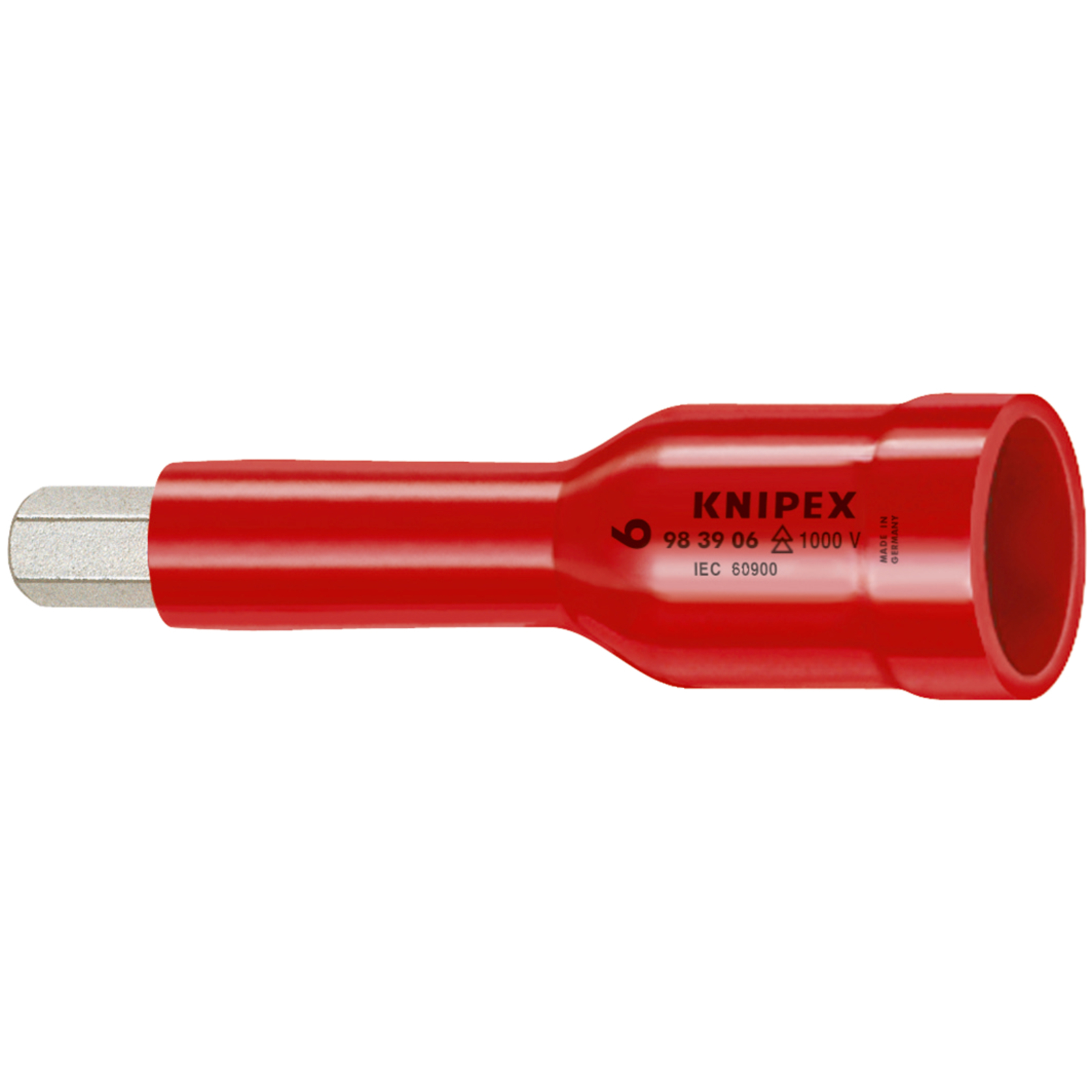 Douille - 6mm - Carré femelle 3/8 - 6 pans creux - Gainage surmoulé isolé 1000V KNIPEX - 983906