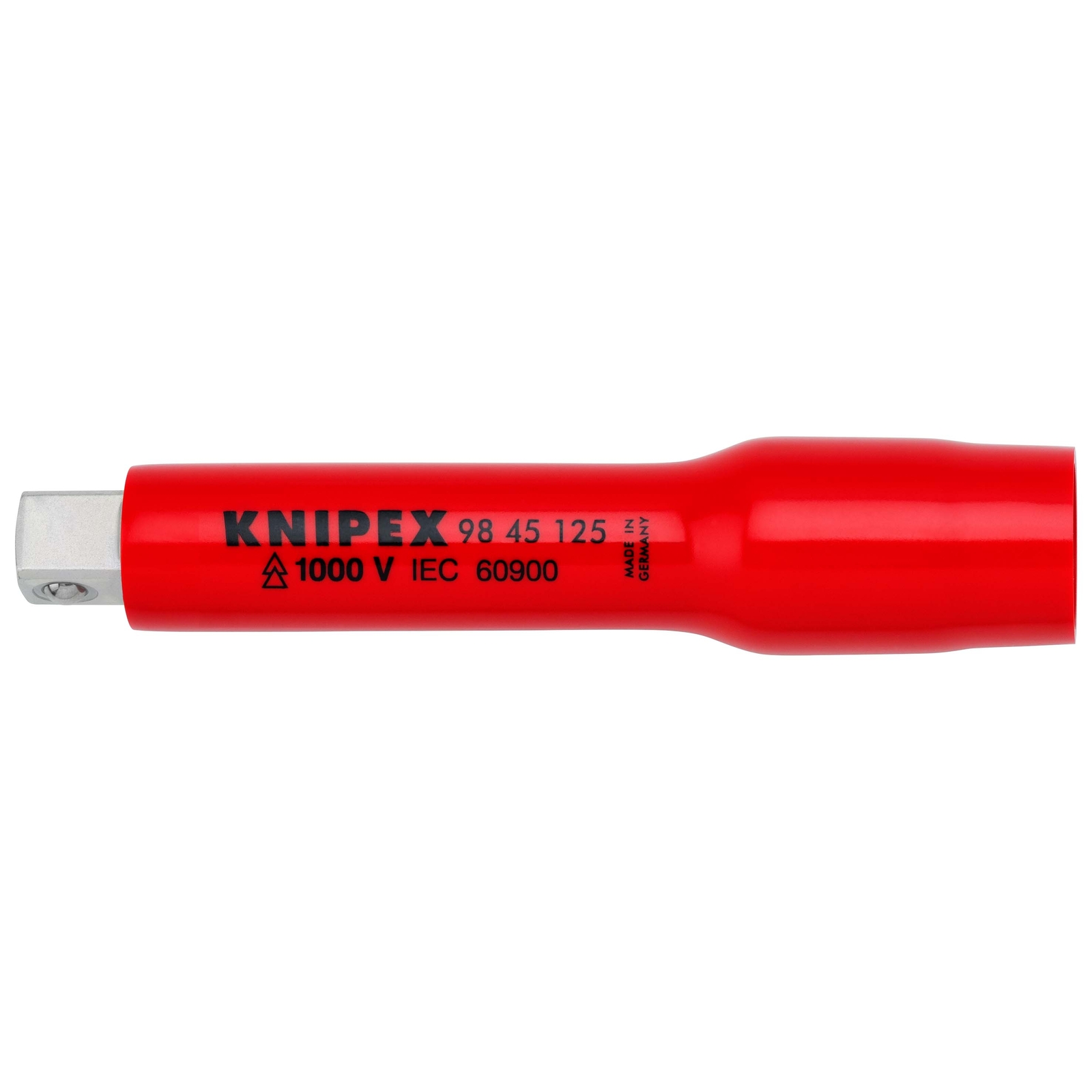 Rallonge pour clé à cliquet - Carré mâle et femelle 1/2 - 125mm - Isolée 1000V KNIPEX - 9845125