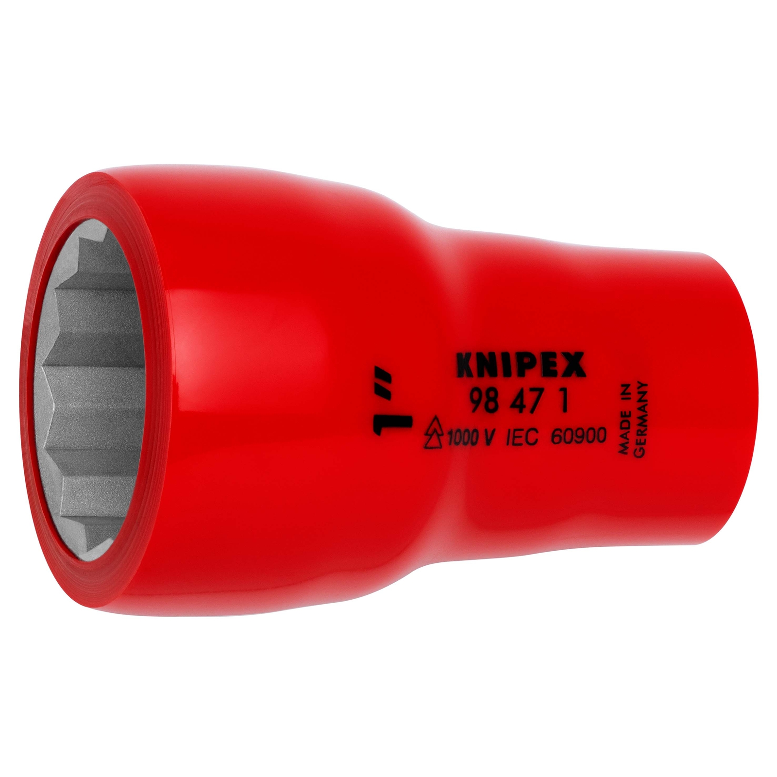 Douille - 1 - Carré femelle 1/2 - 12 pans - Gainage surmoulé isolé 1000V KNIPEX - 98471