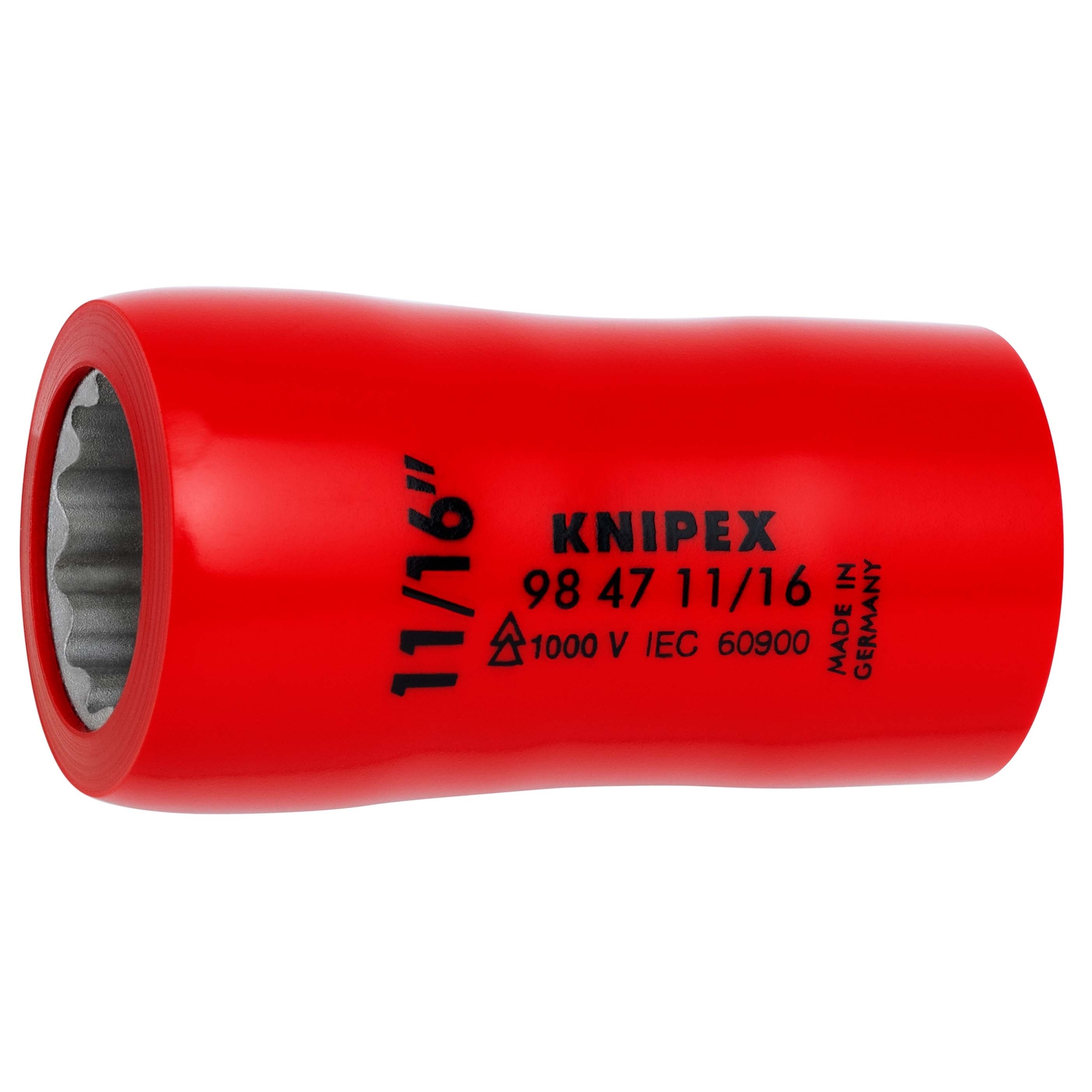 Douille - 11mm - Carré femelle 1/2 - 6 pans - Gainage surmoulé isolé 1000V KNIPEX - 98471116