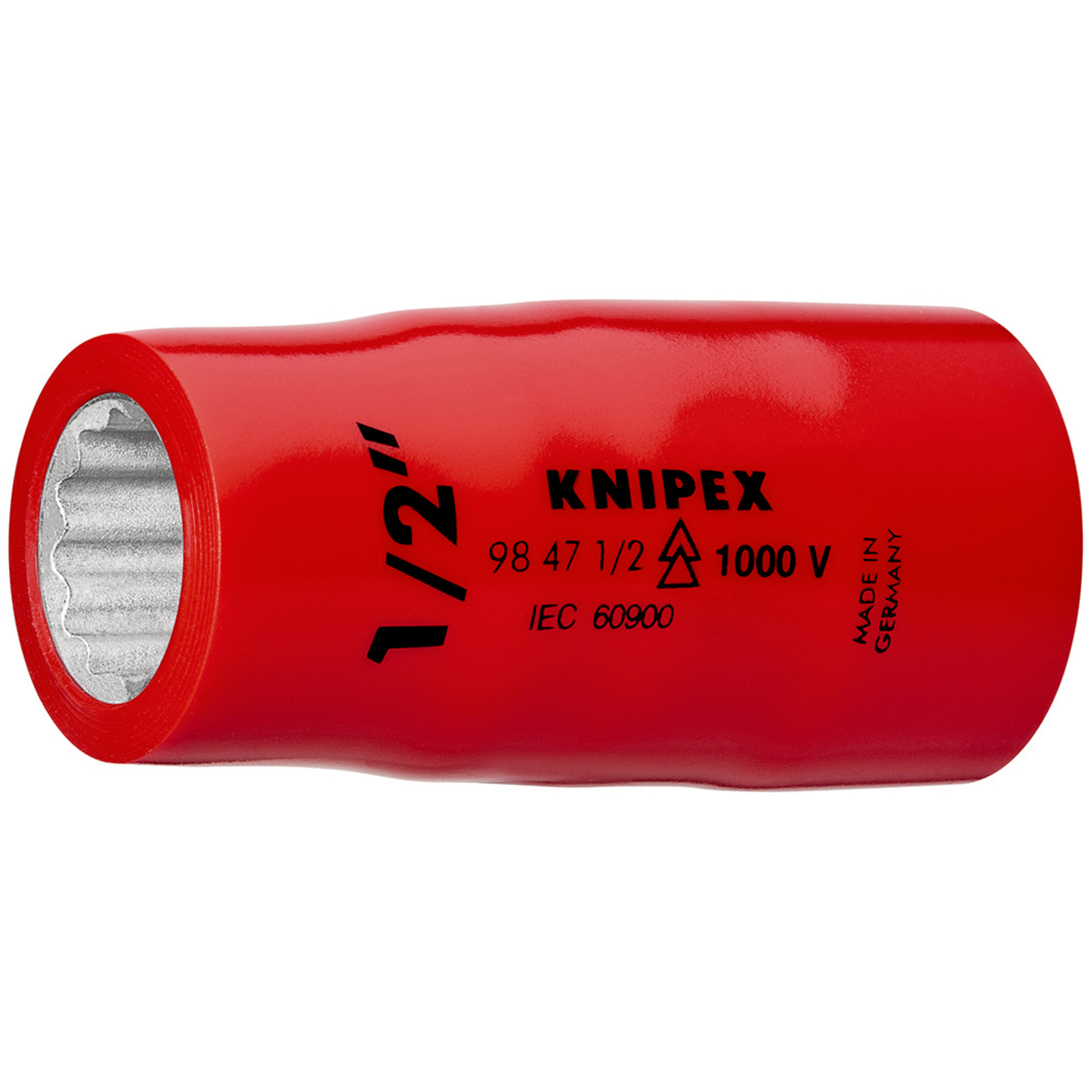 Douille - 1/2 - Carré femelle 1/2 - 12 pans - Gainage surmoulé isolé 1000V KNIPEX - 984712