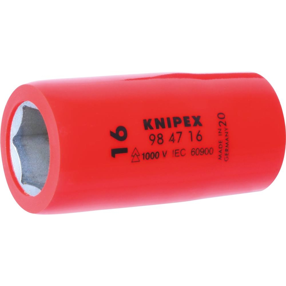 Douille 1/2' à 6 pans avec carré femelle isolée 1000v KNIPEX - 984716