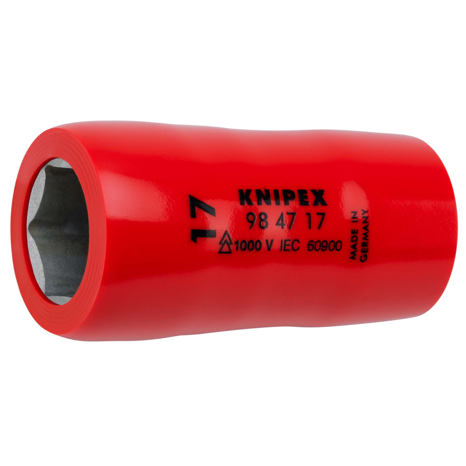 Douille - 17mm - Carré femelle 1/2 - 6 pans - Gainage surmoulé isolé 1000V KNIPEX - 984717