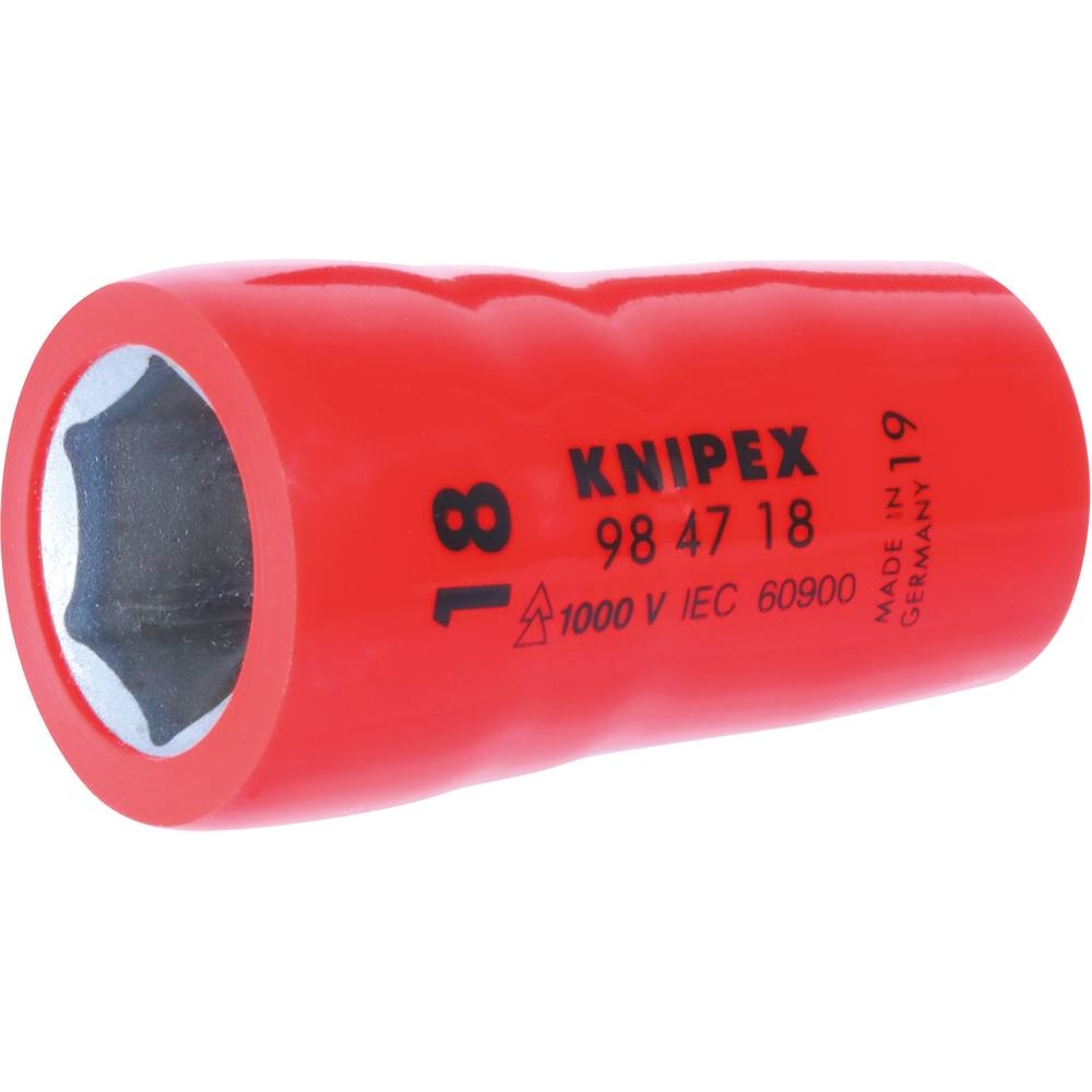 Douille 1/2' à 6 pans avec carré femelle isolée 1000v KNIPEX - 984719