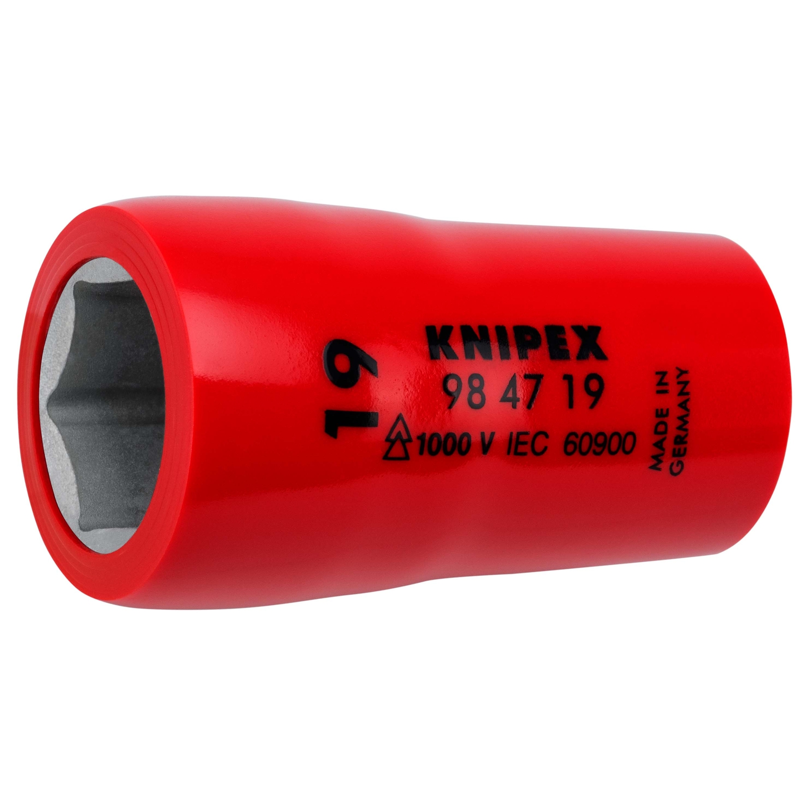 Douille - 19mm - Carré femelle 1/2 - 6 pans - Gainage surmoulé isolé 1000V KNIPEX - 984719