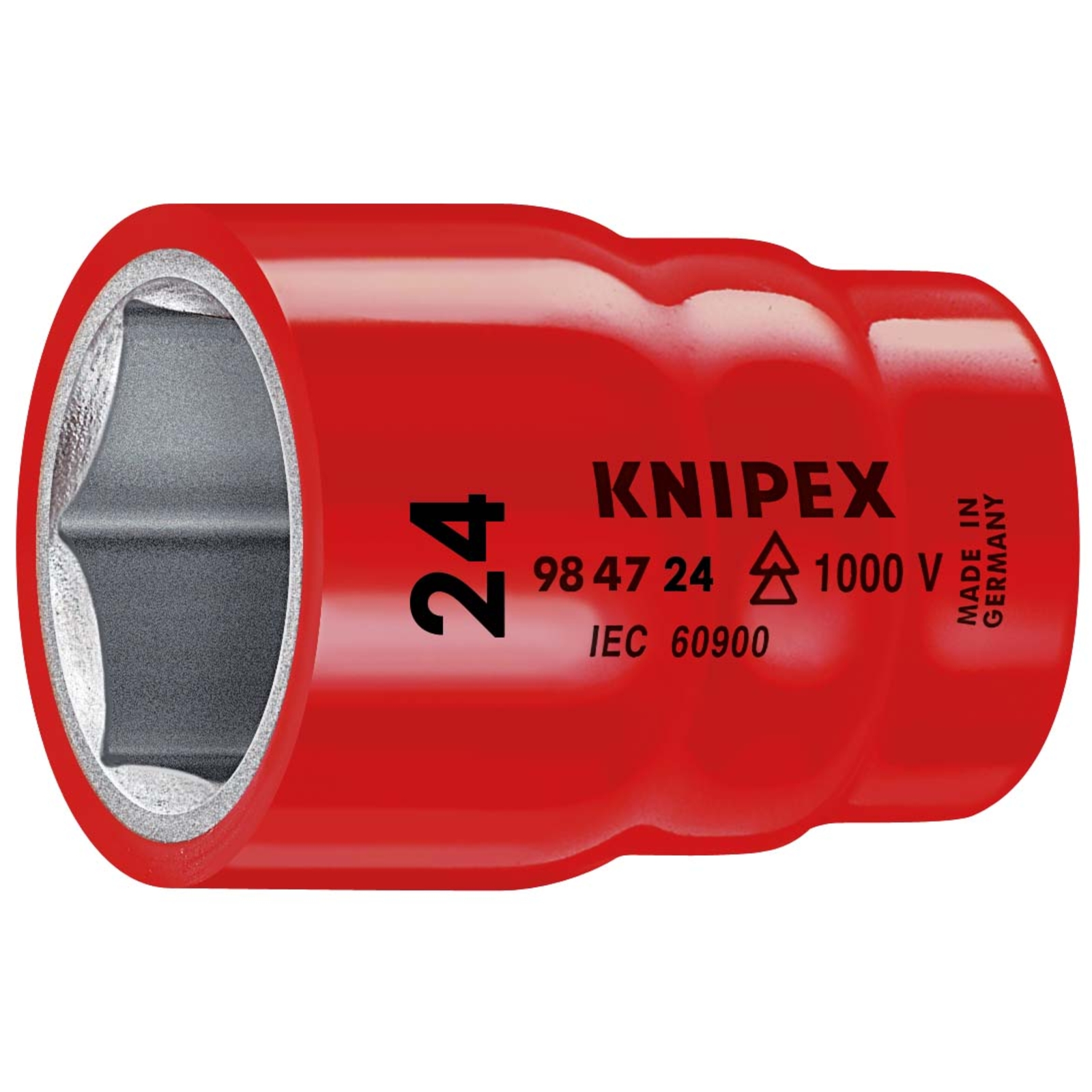 Douille - 24mm - Carré femelle 1/2 - 6 pans - Gainage surmoulé isolé 1000V KNIPEX - 984724