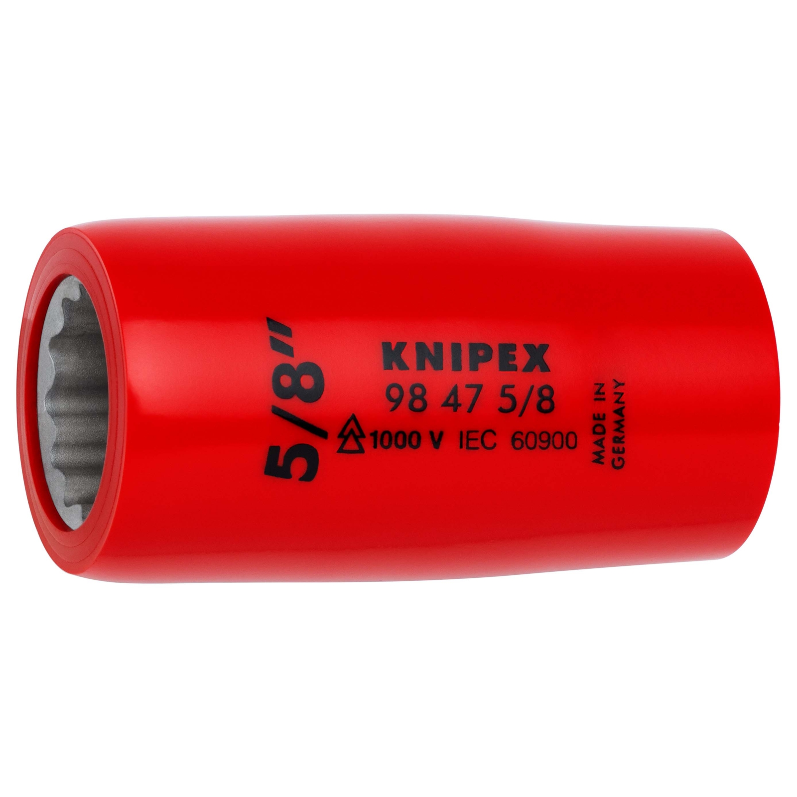 Douille - 5/8 - Carré femelle 1/2 - 12 pans - Gainage surmoulé isolé 1000V KNIPEX - 984758