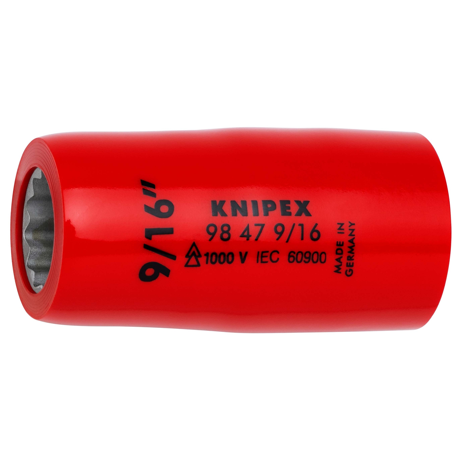 Douille - 9/16 - Carré femelle 1/2 - 12 pans - Gainage surmoulé isolé 1000V KNIPEX - 9847916