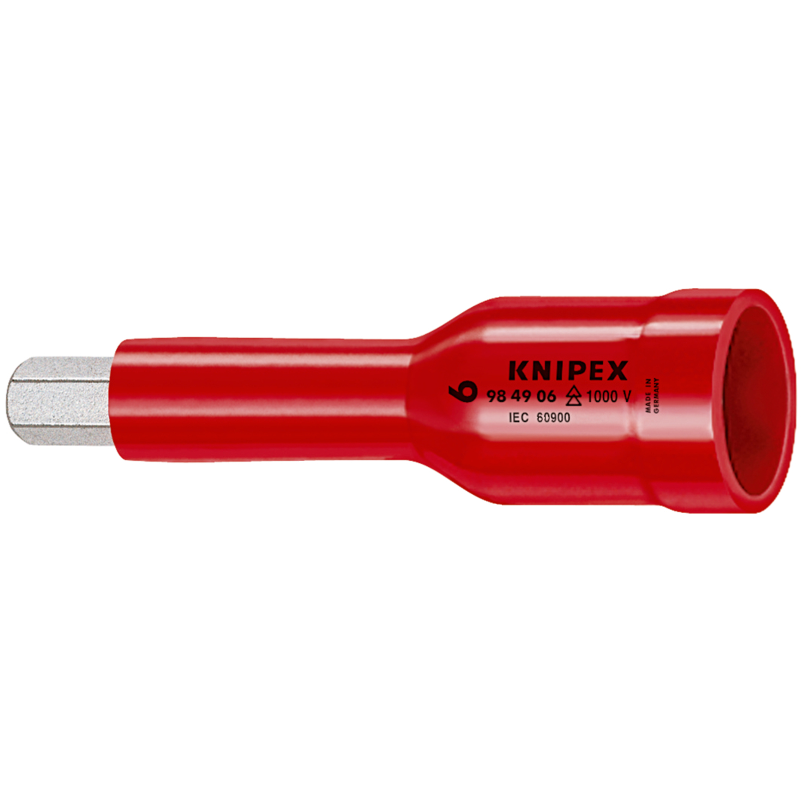 Douille - 6mm - Carré femelle 1/2 - 6 pans creux - Gainage surmoulé isolé 1000V KNIPEX - 984906