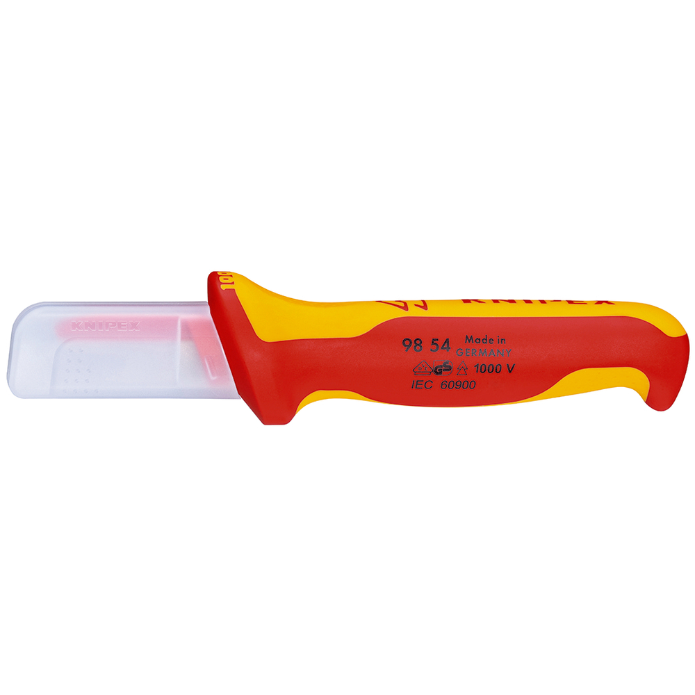 Couteau d'électricien pour câbles avec capuchon isolé lame recouverte KNIPEX - 9854