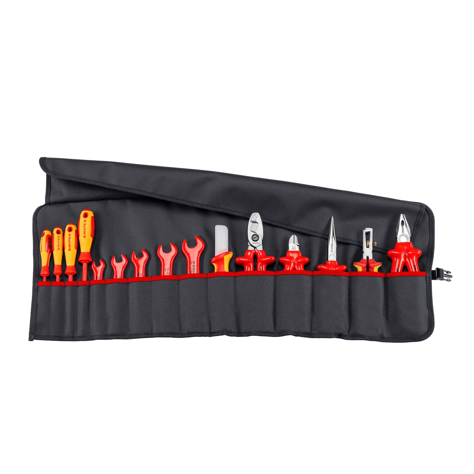 Trousse en tissus assortiment - 15 outils pour électricien - Isolés 1000V KNIPEX - 989913