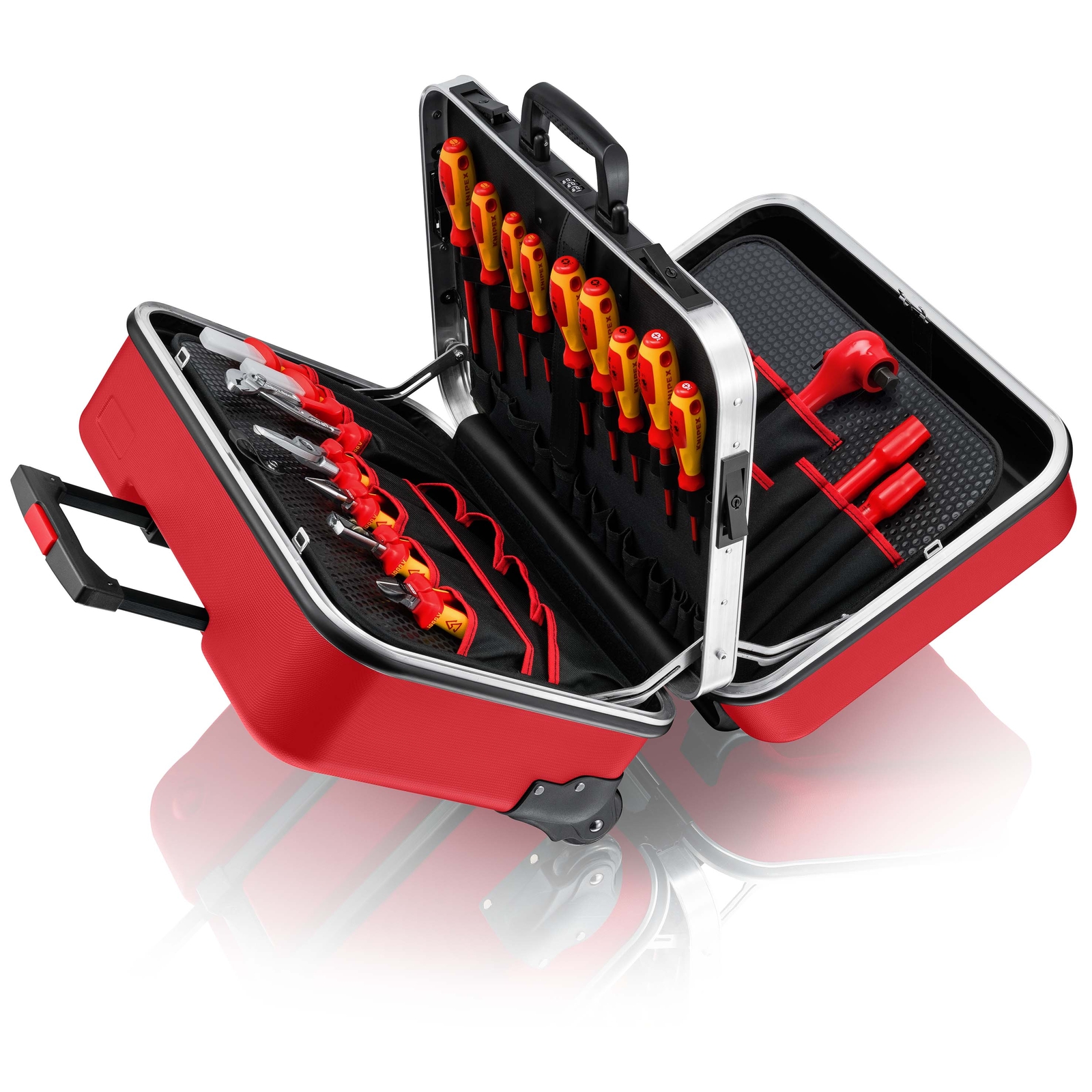 Valise 42 outils pour électricien isolés 1000V - A double compartiment - rouge KNIPEX - 989915