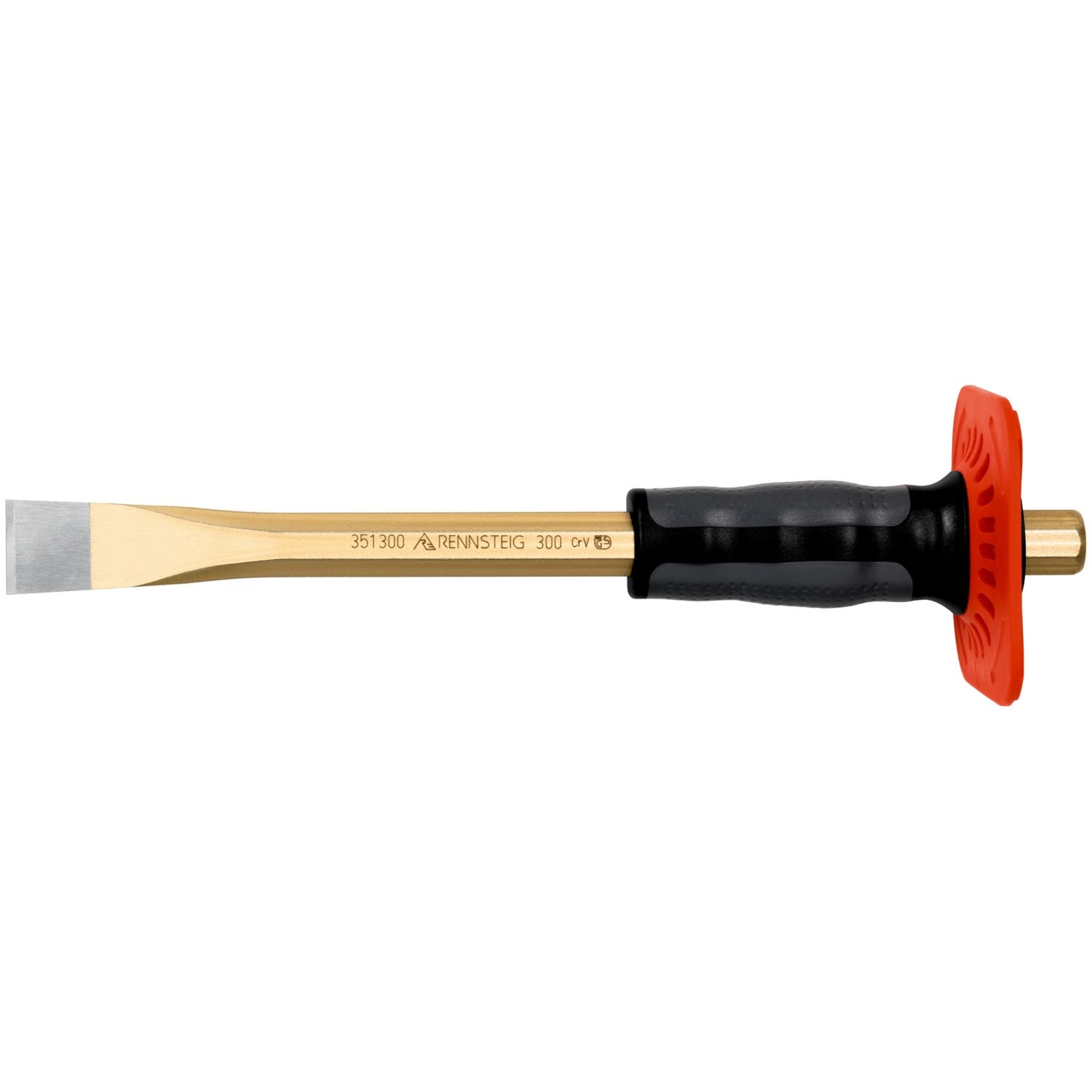 Ciseau de maçon avec pare-coups 23 x 300 mm octogonal 16 mm verni KNIPEX - 9R35130019