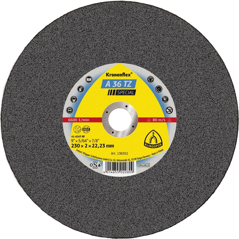 25 Disques à tronçonner KT SPECIAL A36TZ S GER 115X2X22,23 KLINGSPOR - 136549