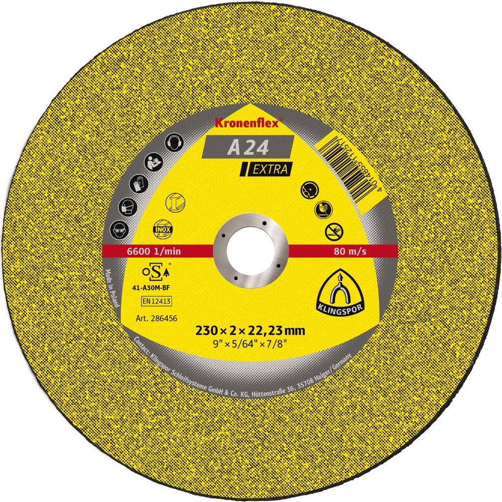 25 Disques à tronçonner KT EXTRA A24EX S GEK 115X2,5X22,23 KLINGSPOR - 188461