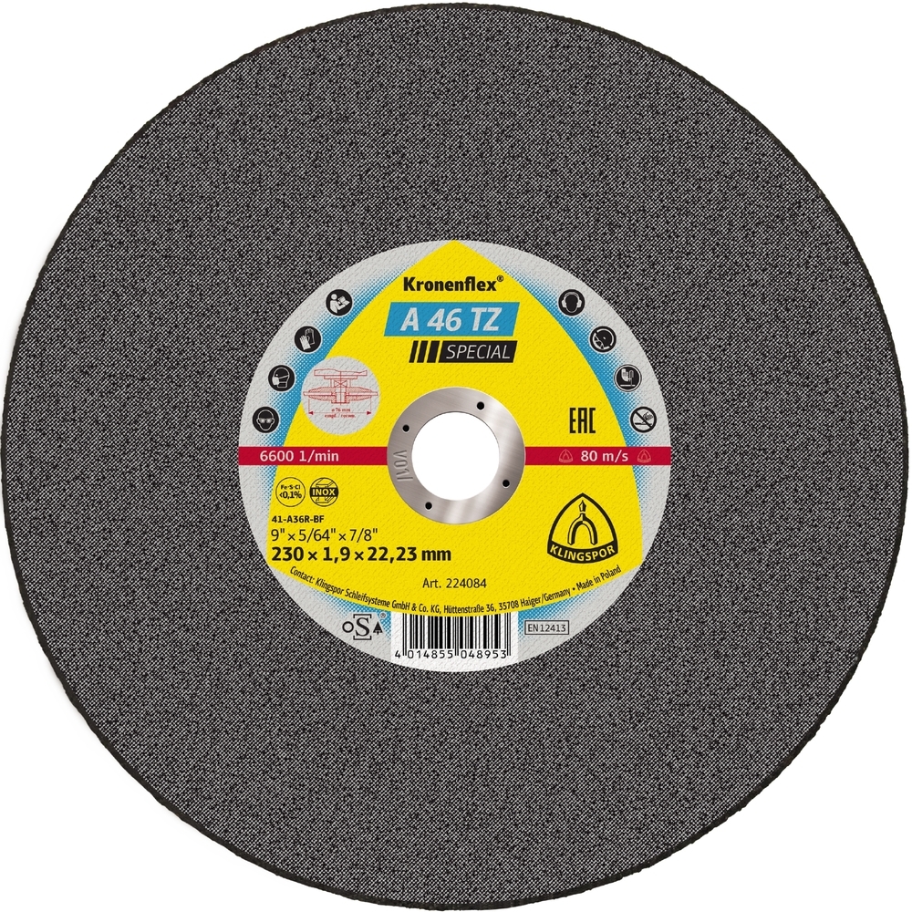 25 Disques à tronçonner KT SPECIAL A46TZ S GER 150X1,6X22,23 KLINGSPOR - 241472