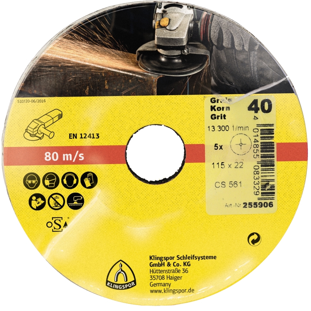 25 Disques fibre FI CS561 80 S 30 125X22 5SRT KLINGSPOR - 255913