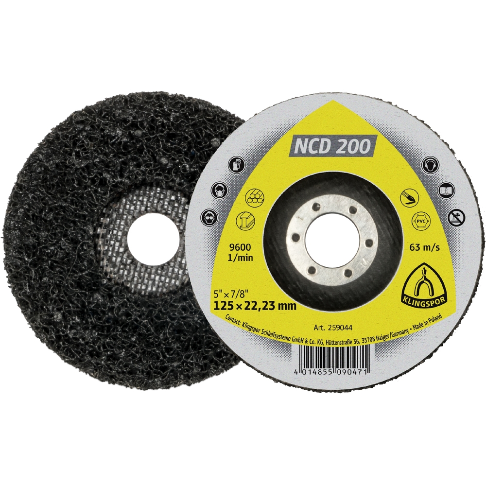 5 Roues texture compact VK NCD200 VFS 125X22,23 KLINGSPOR - 259044