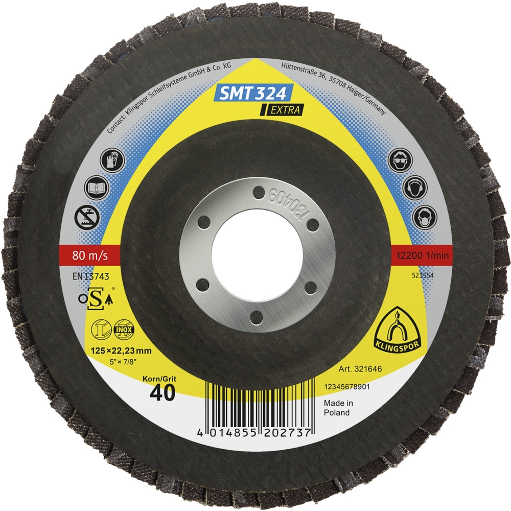 10 Plateaux à lamelles TE EXTRA SMT324 CS455X 40 N GER 125X22,23 KLINGSPOR - 321646