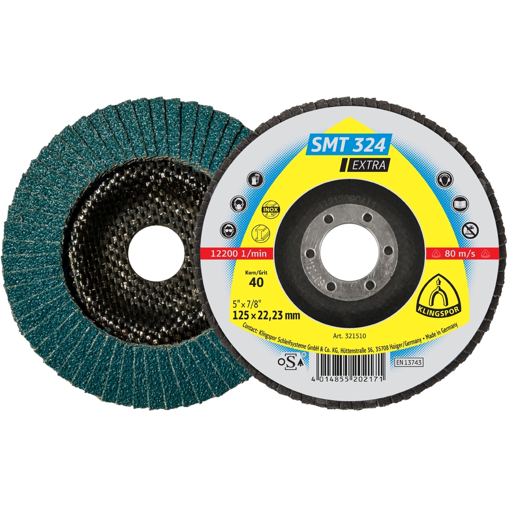 10 Plateaux à lamelles TE EXTRA SMT324 CS455X 60 N GER 125X22,23 KLINGSPOR - 321648