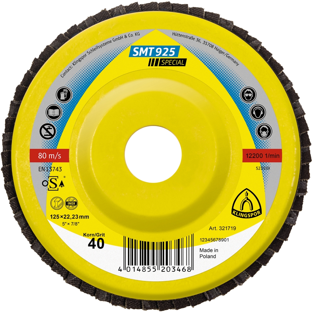 10 Plateaux à lamelles plastique TE SPECIAL SMT925 CS461X 40 N GEW 125X22,23 KLINGSPOR - 321719