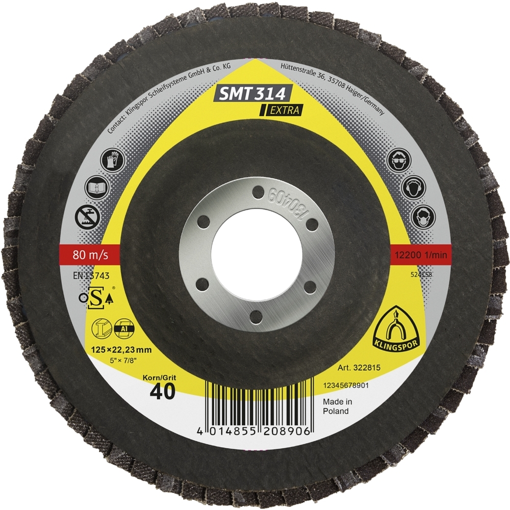 10 Plateaux à lamelles TE EXTRA SMT314 CS355X 40 N GEW 125X22,23 KLINGSPOR - 322815