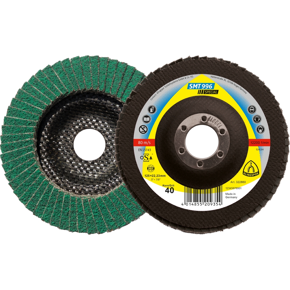 10 Plateaux à lamelles TE SPECIAL SMT996 CS910Y 40 S GEW 115X22,23 KLINGSPOR - 322849