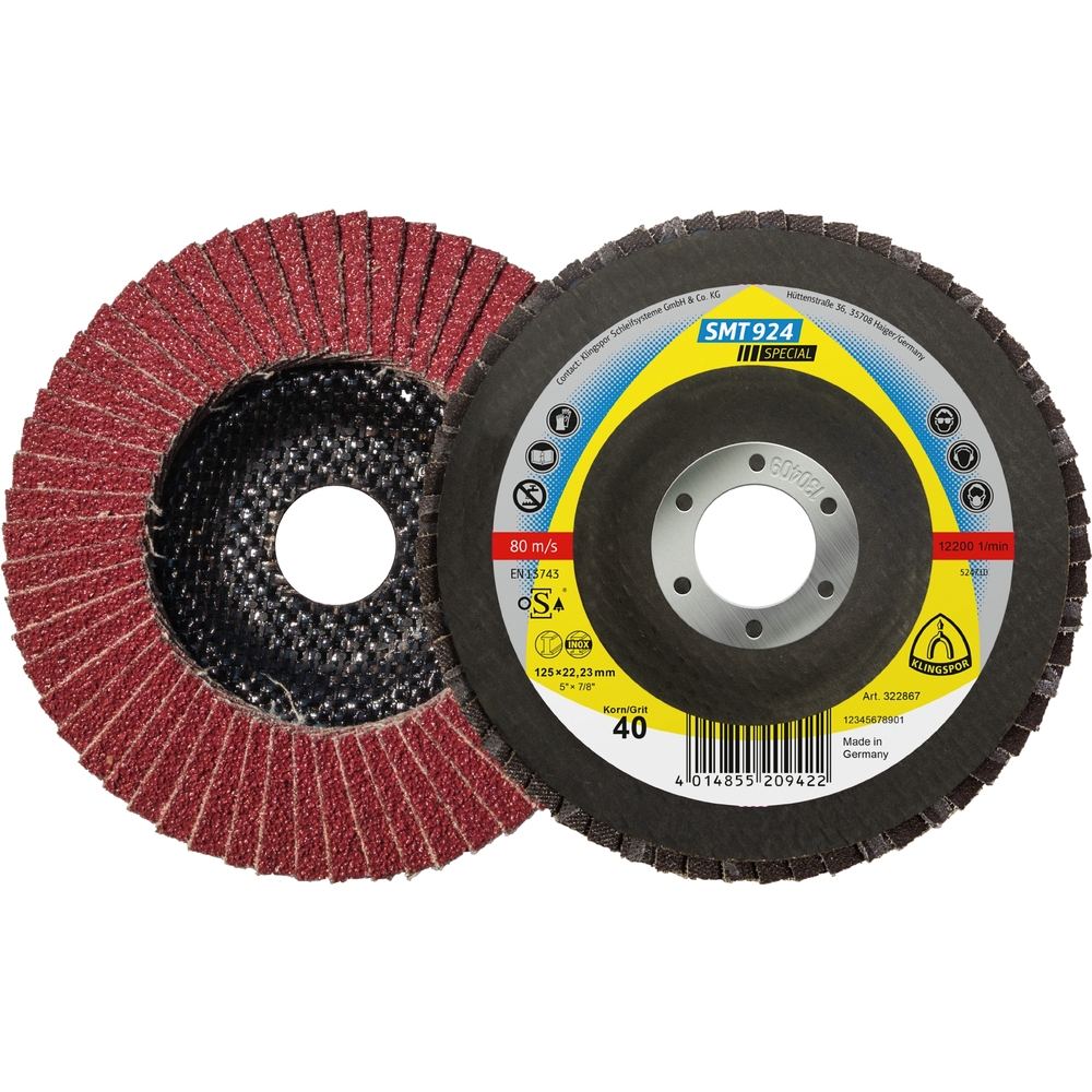 10 Plateaux à lamelles TE SPECIAL SMT924 CS912Y 80 N GEW 125X22,23 KLINGSPOR - 322869
