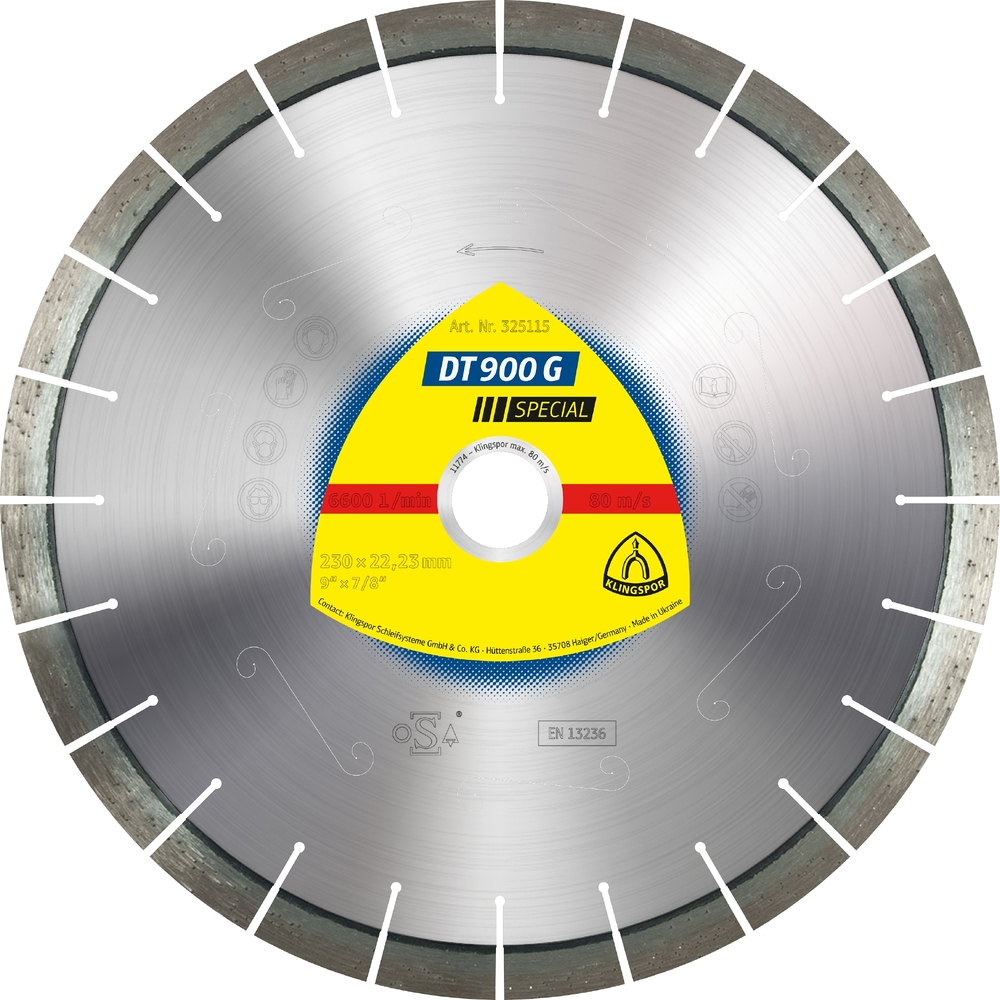 Disques à tronçonner diamantés DT SPECIAL DT900G S 115X2,5X22,23 12T 12 KLINGSPOR - 325029