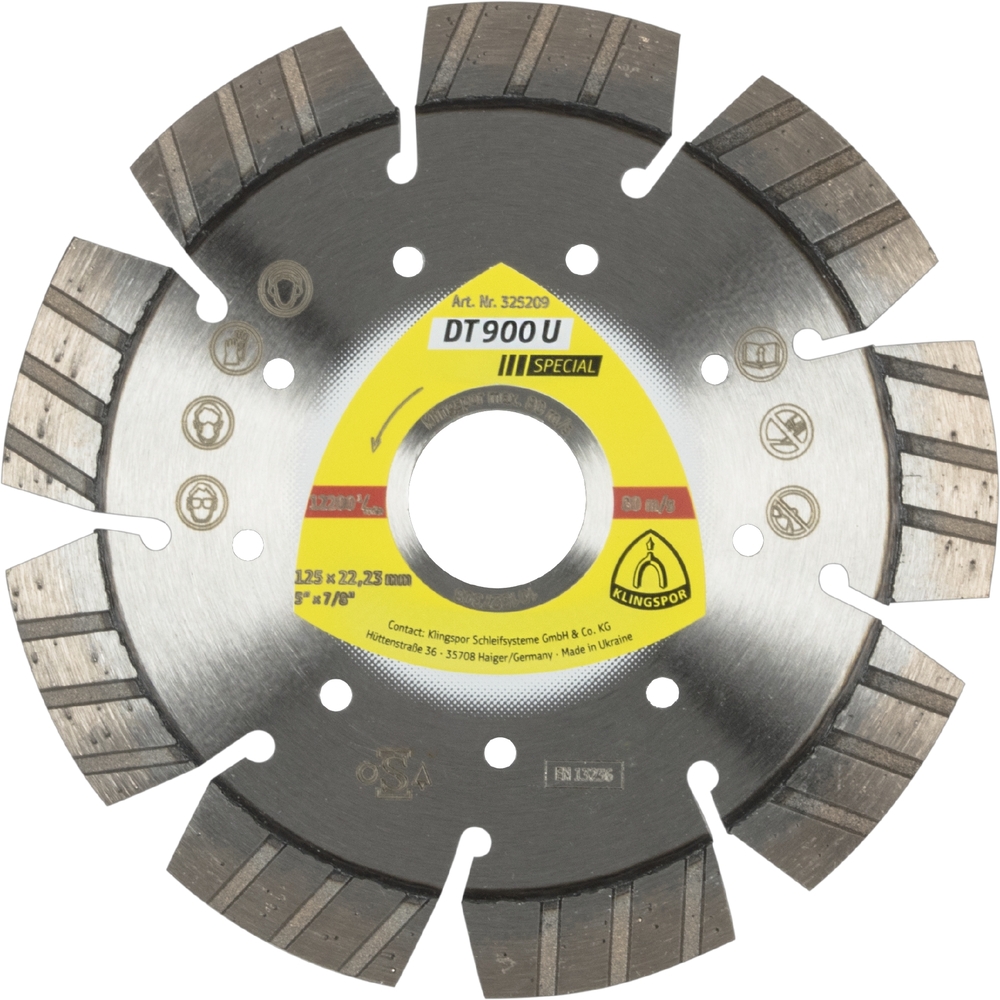 Disques à tronçonner diamantés DT SPECIAL DT900U S 125X2,4X22,23 9ST 12 KLINGSPOR - 325209