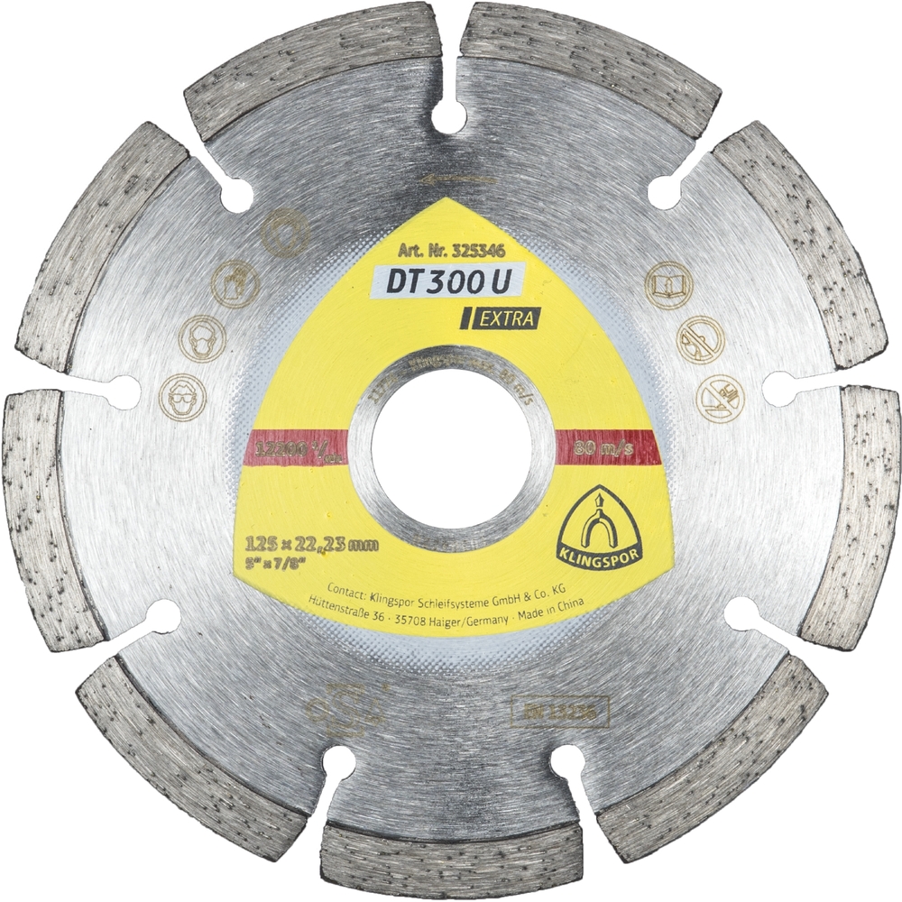 Disques à tronçonner diamantés DT EXTRA DT300U S 115X1,6X22,23 8S 7 KLINGSPOR - 325345