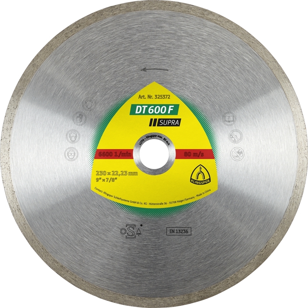 Disques à tronçonner diamantés DT SUPRA DT600F S 125X1,6X22,23 GR 7 KLINGSPOR - 325369