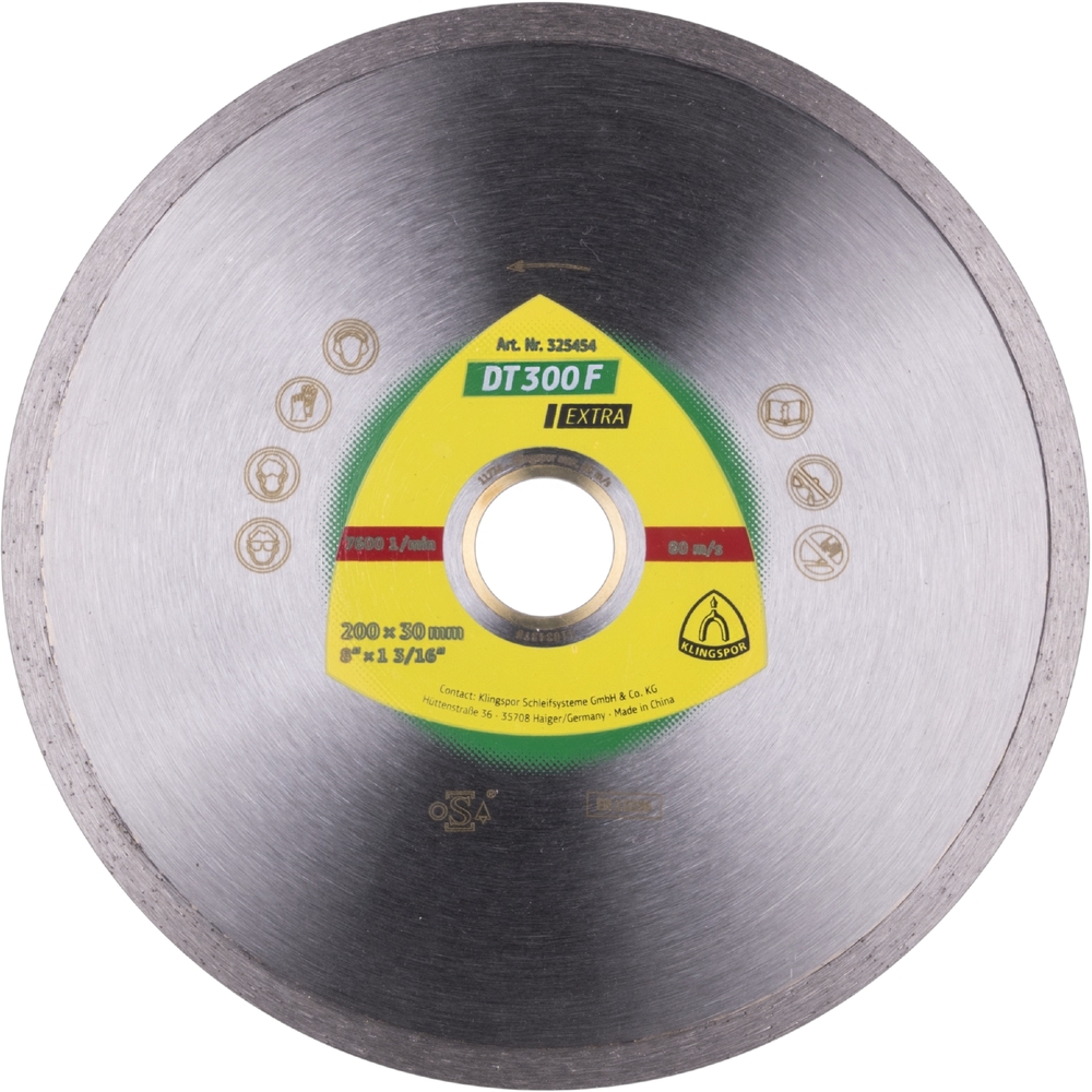 Disques à tronçonner diamantés DT EXTRA DT300F S 200X1,6X30 GR 7 KLINGSPOR - 325454