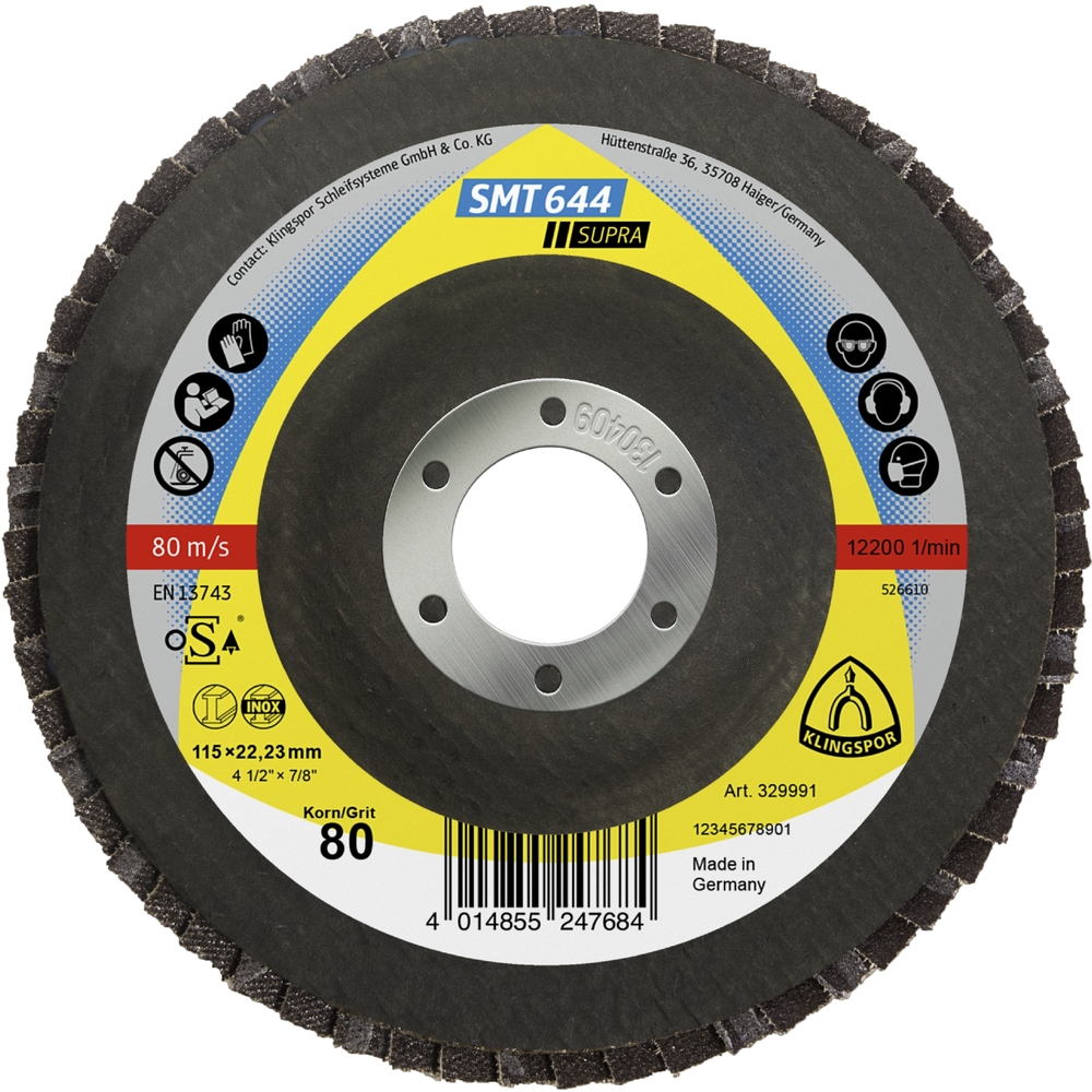 10 Plateaux à lamelles TE SUPRA SMT644 CS455X 80 N GER 115X22,2 KLINGSPOR - 329991