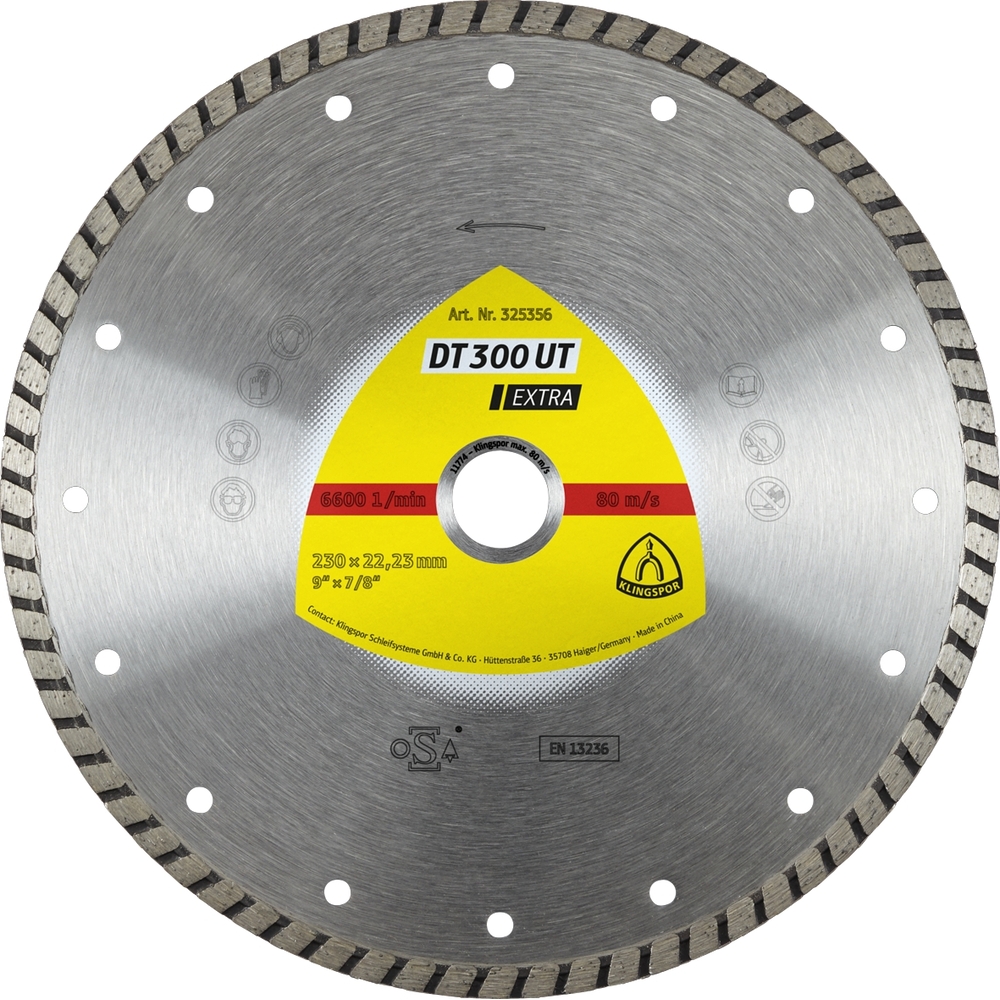 Disques à tronçonner diamantés DT EXTRA DT300UT S 100X1,9X22,23 GRT 7 KLINGSPOR - 330625