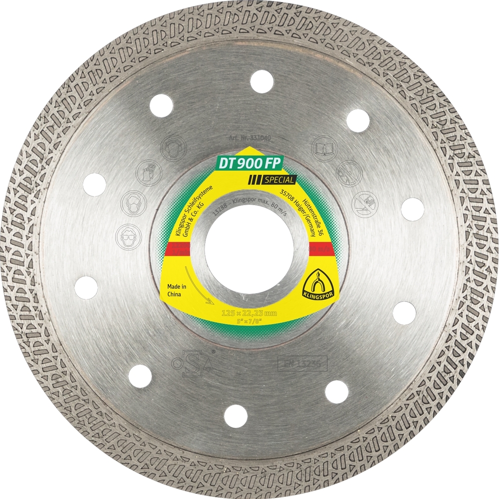 Disques à tronçonner diamantés DT SPECIAL DT900FP S 125X1,4X22,23 PS 10 KLINGSPOR - 331040