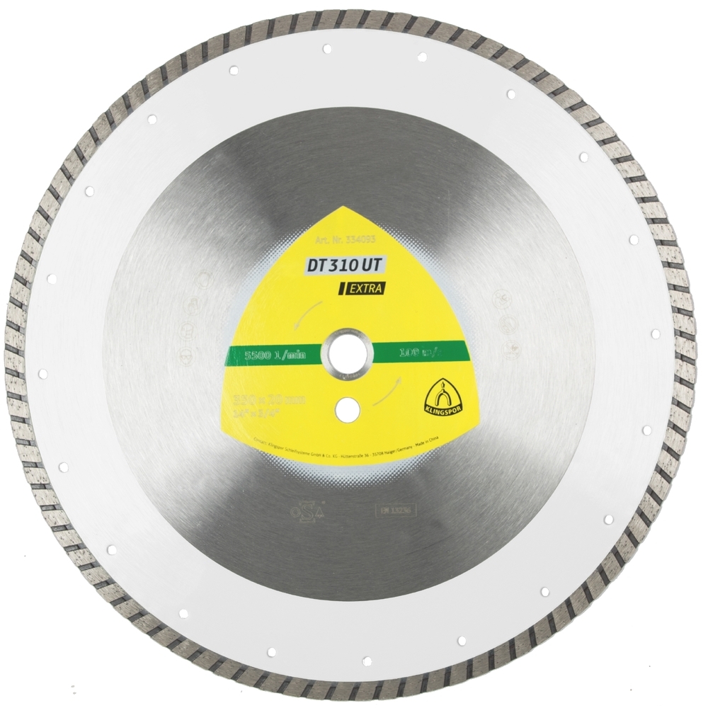 Disques à tronçonner diamantés DT EXTRA DT310UT S 300X3X20 GRT 10 KLINGSPOR - 334092