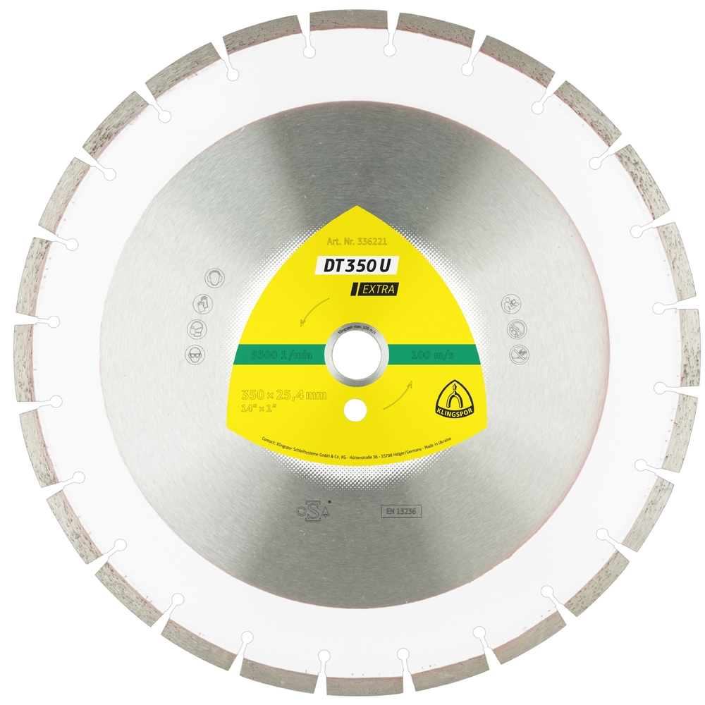 Disques à tronçonner diamantés DT EXTRA DT350U S 300X2,8X25,4 21S 10 KLINGSPOR - 336220
